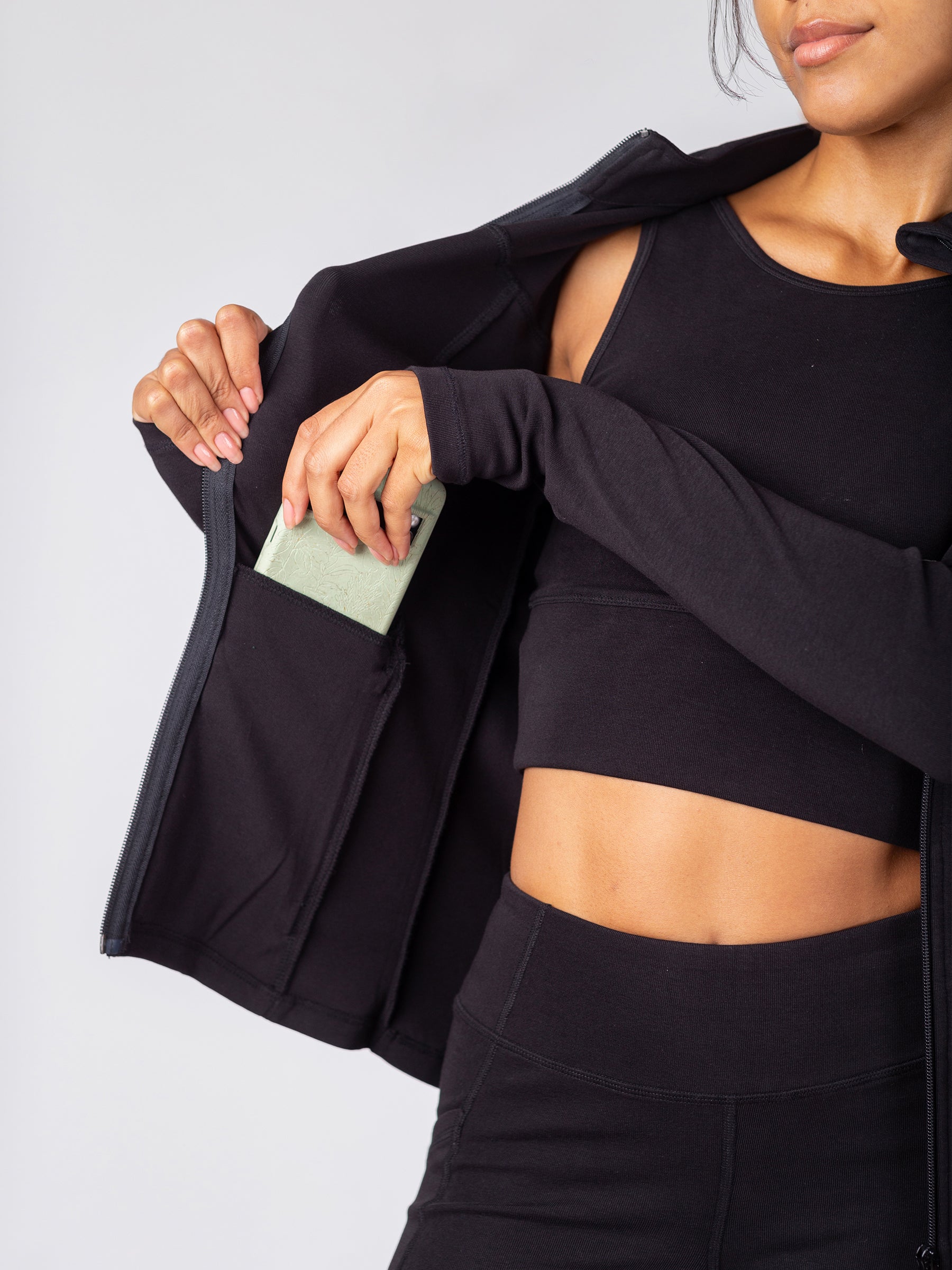 PlantTec™ Organic Contour Jacket | Eclipse, a Organic Activewear by Happy Earth Apparel