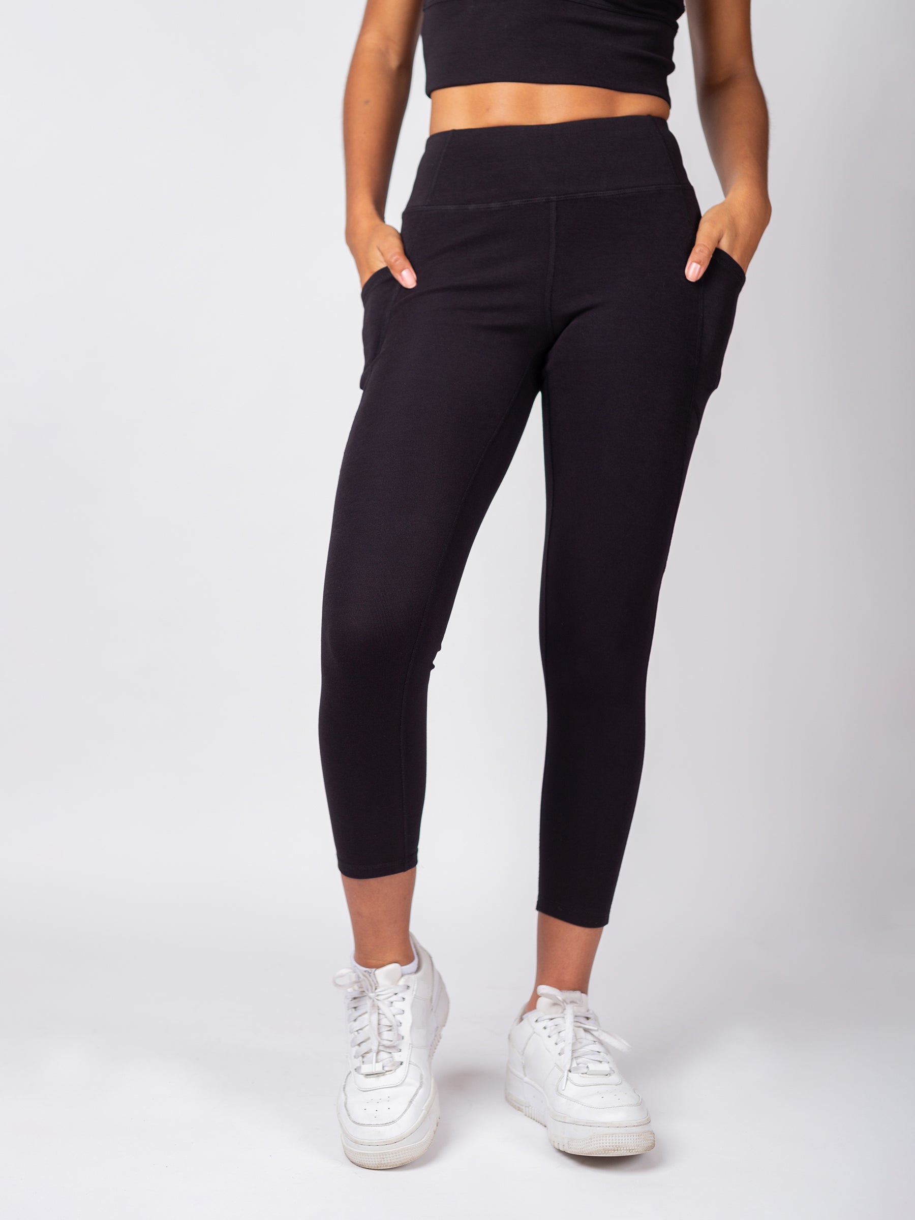 PlantTec™ Organic Crop/Petite Leggings | Eclipse, a Organic Activewear by Happy Earth Apparel