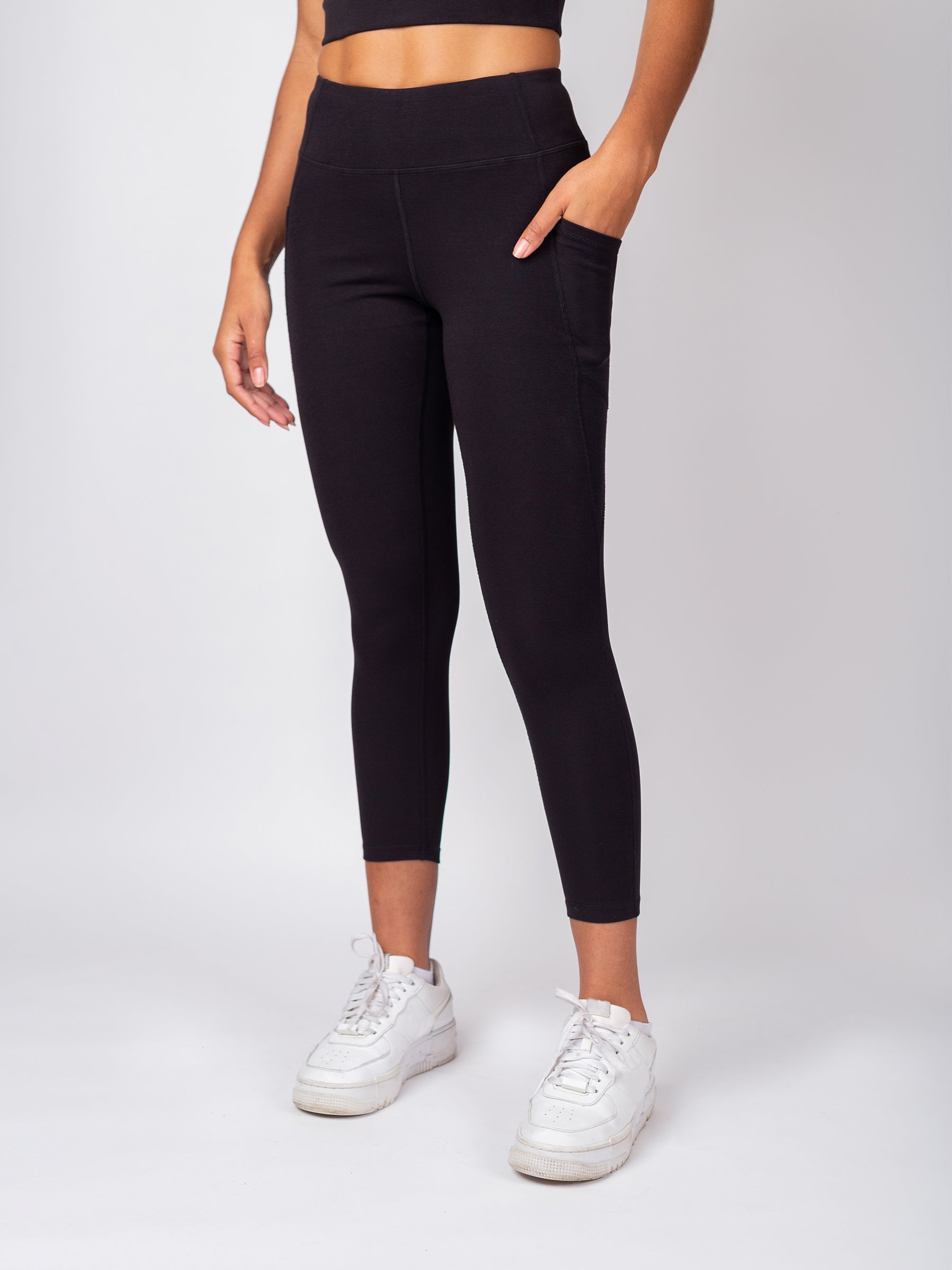 PlantTec™ Organic Crop/Petite Leggings | Eclipse, a Organic Activewear by Happy Earth Apparel