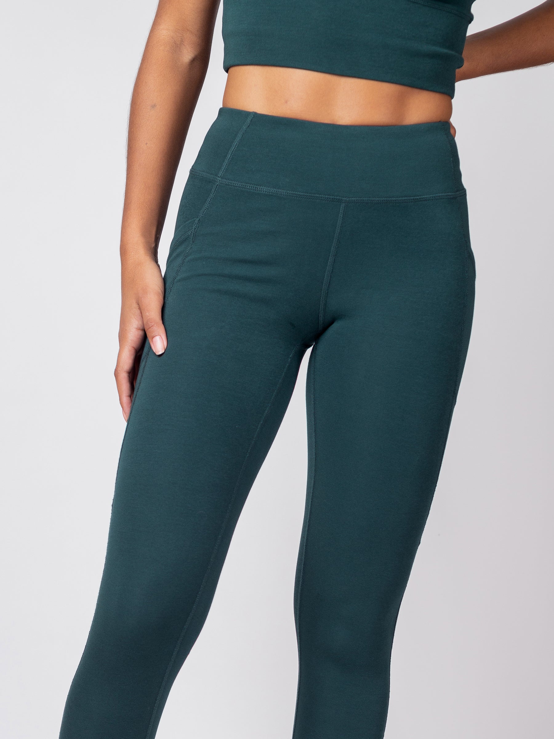 PlantTec™ Organic Crop/Petite Leggings | Monstera, a Organic Activewear by Happy Earth Apparel