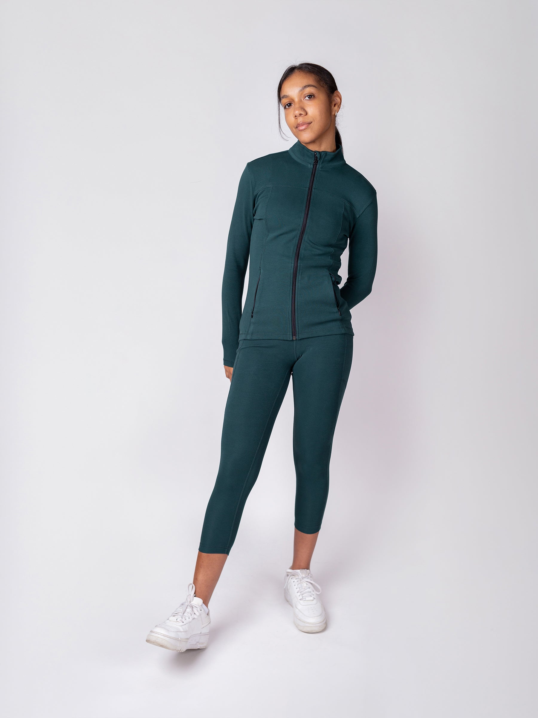 PlantTec™ Organic Crop/Petite Leggings | Monstera, a Organic Activewear by Happy Earth Apparel