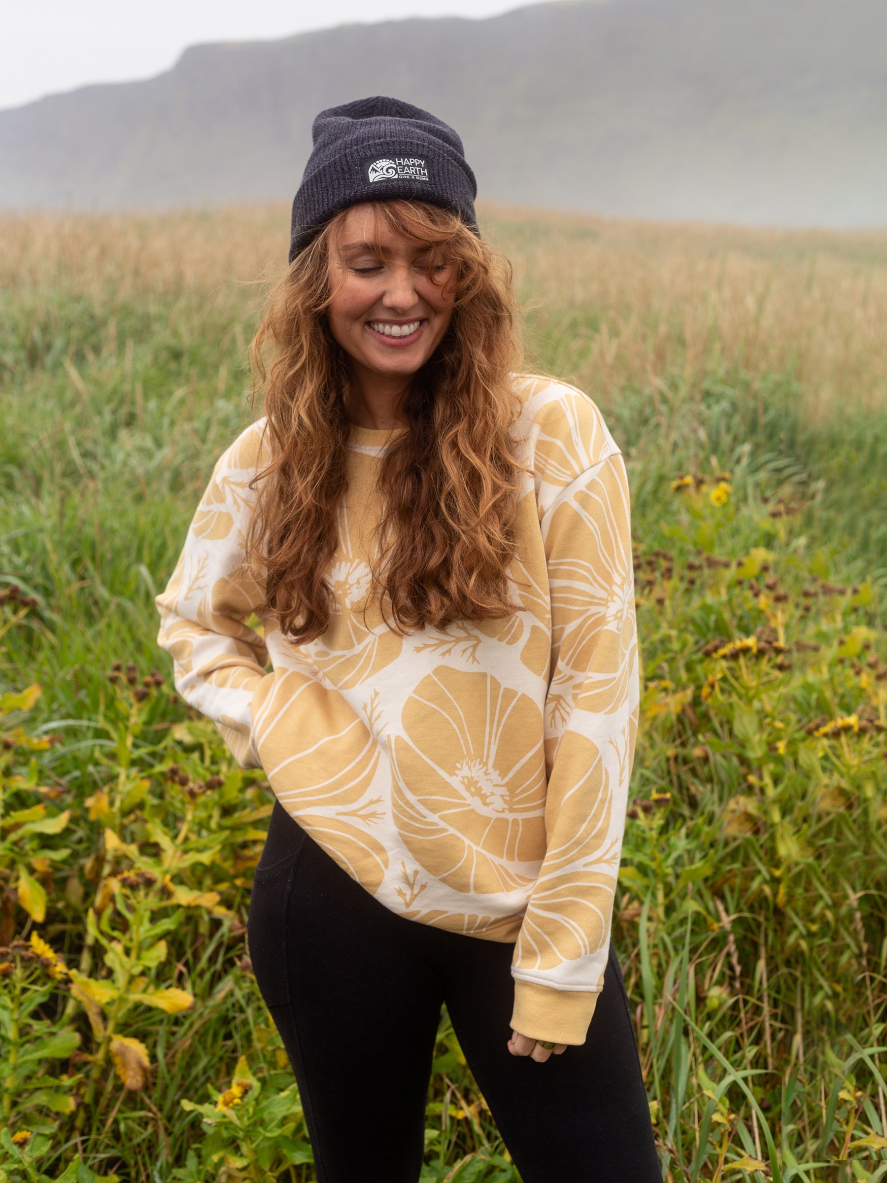 Poppies Pullover, a Organic Sweatshirt by Happy Earth Apparel