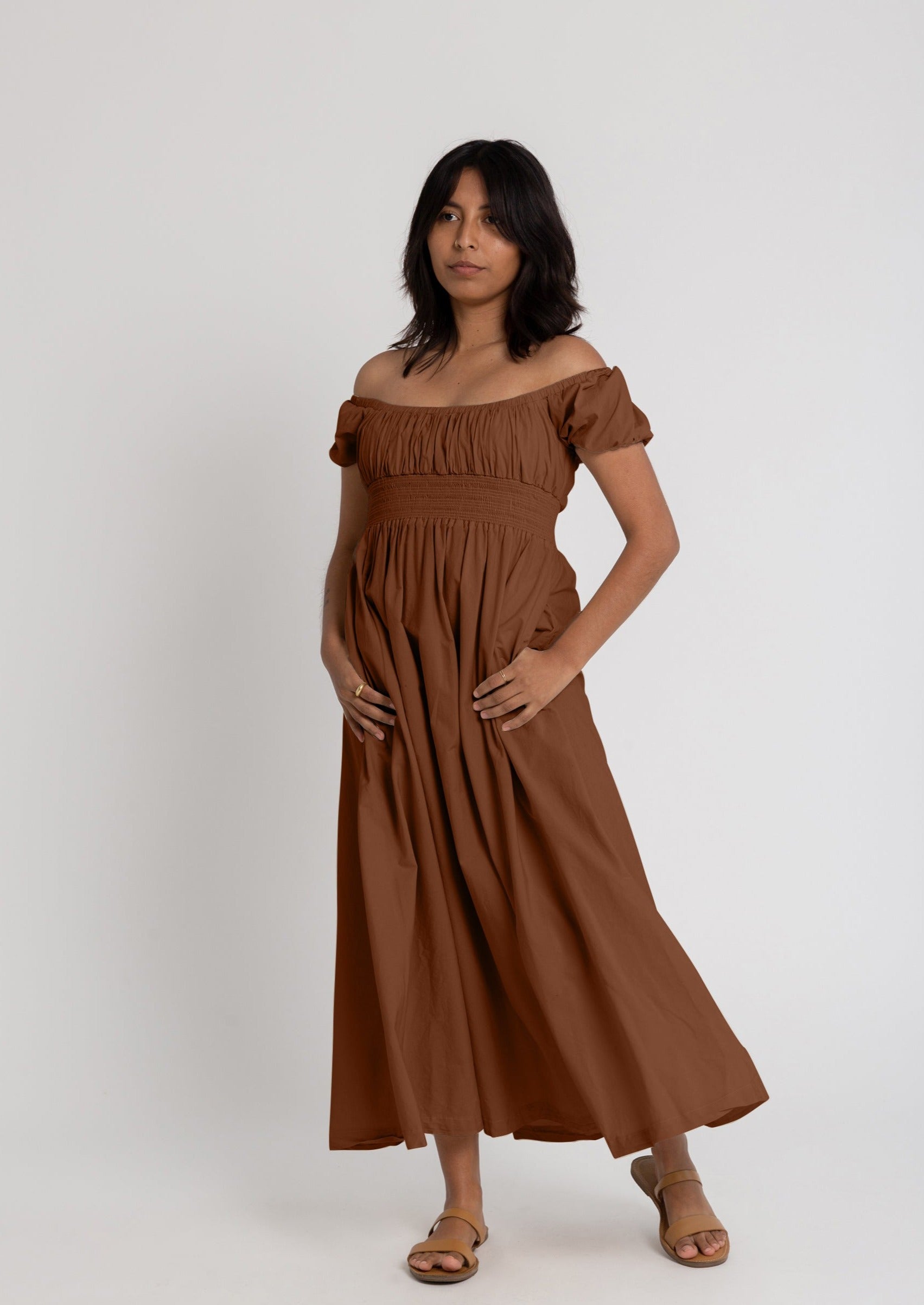 The Rachel Organic Cotton Dress (Terracotta)