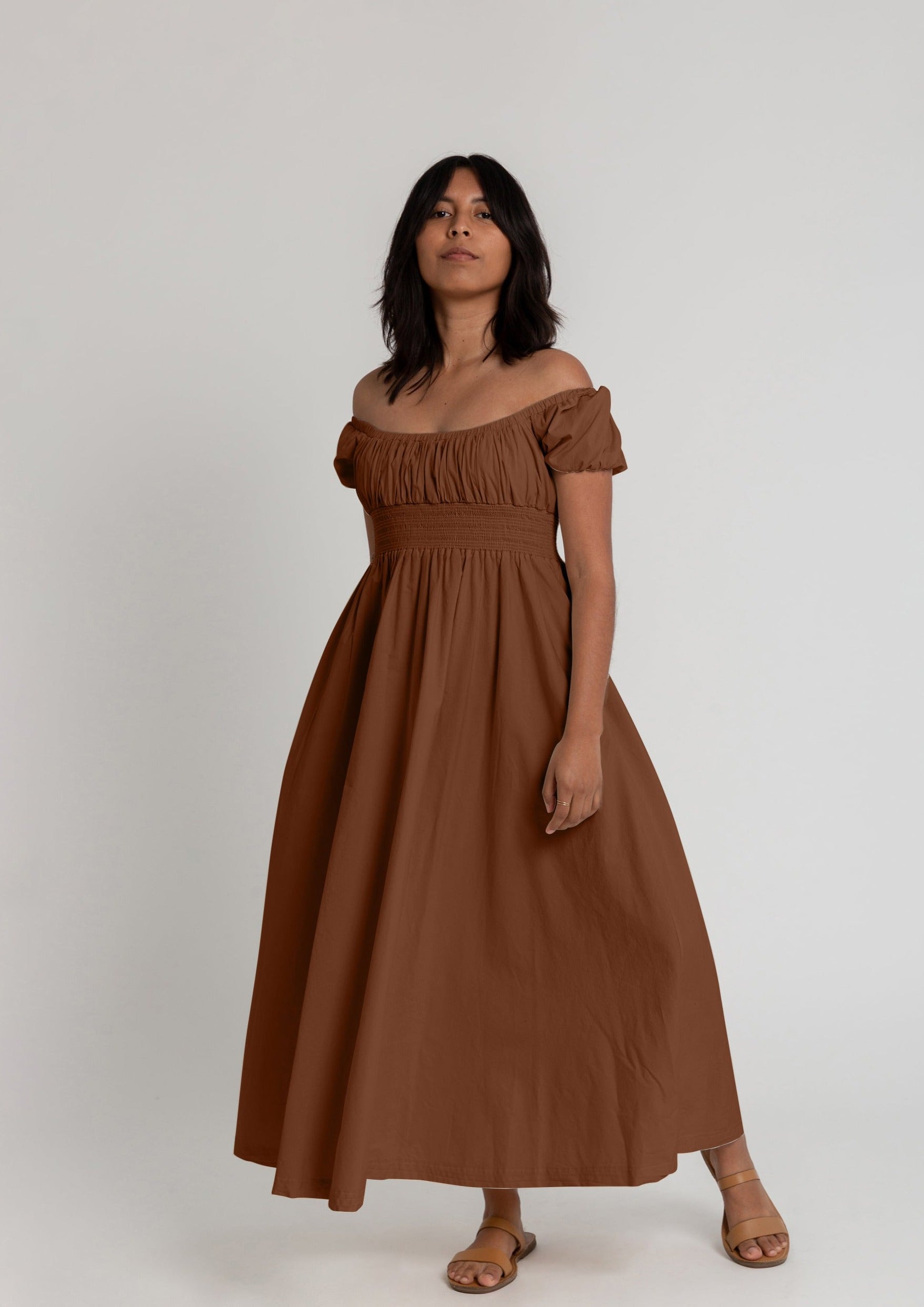 The Rachel Organic Cotton Dress (Terracotta)