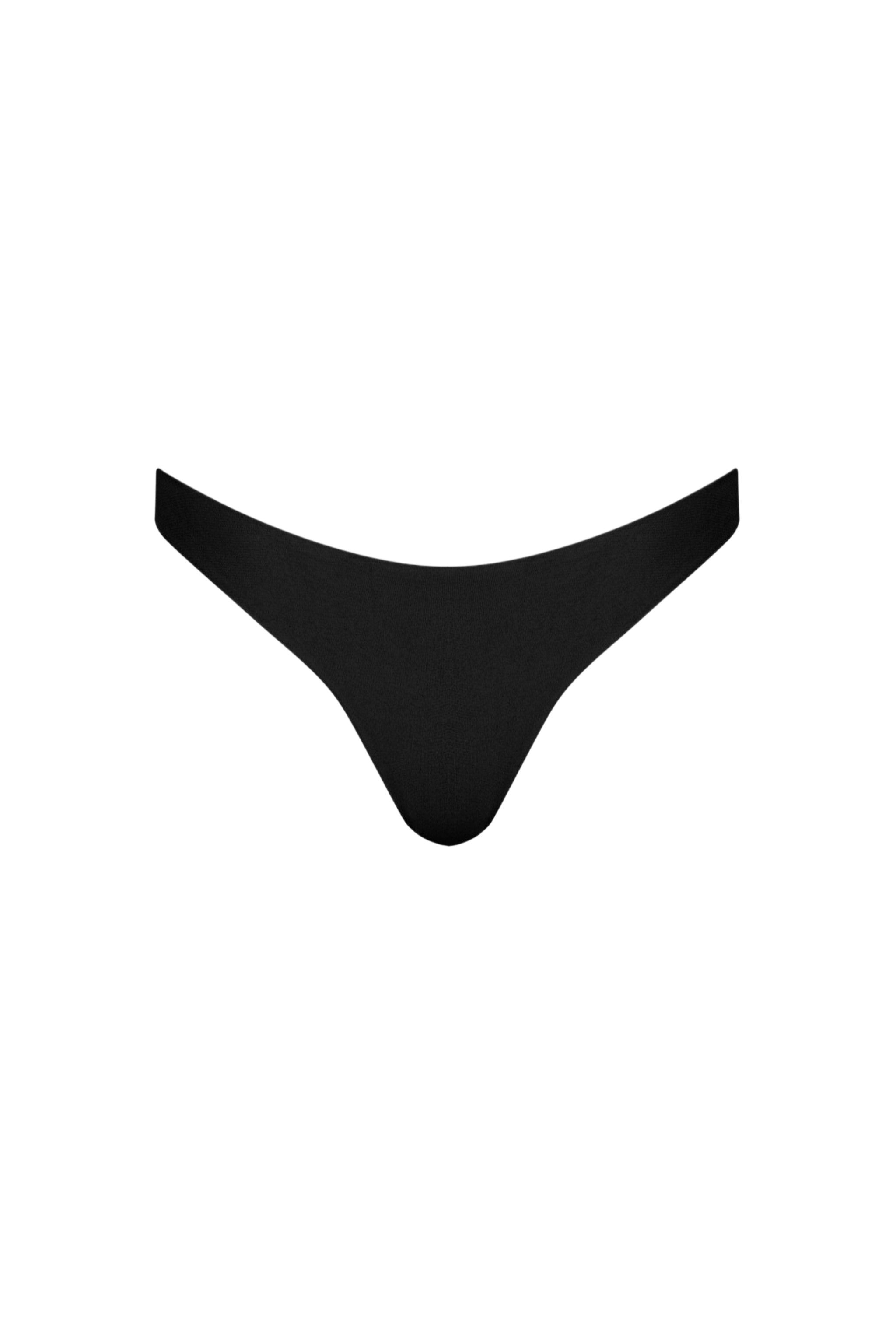 Santorini Seamless Cheeky Bikini Bottom (Black)