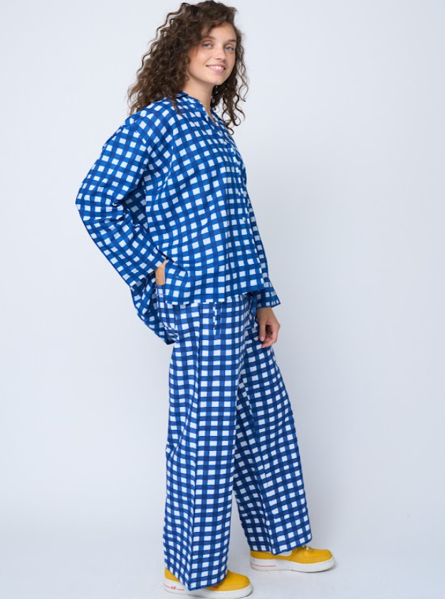 Shore Pant (Gingham Picnic Coastal Blue)