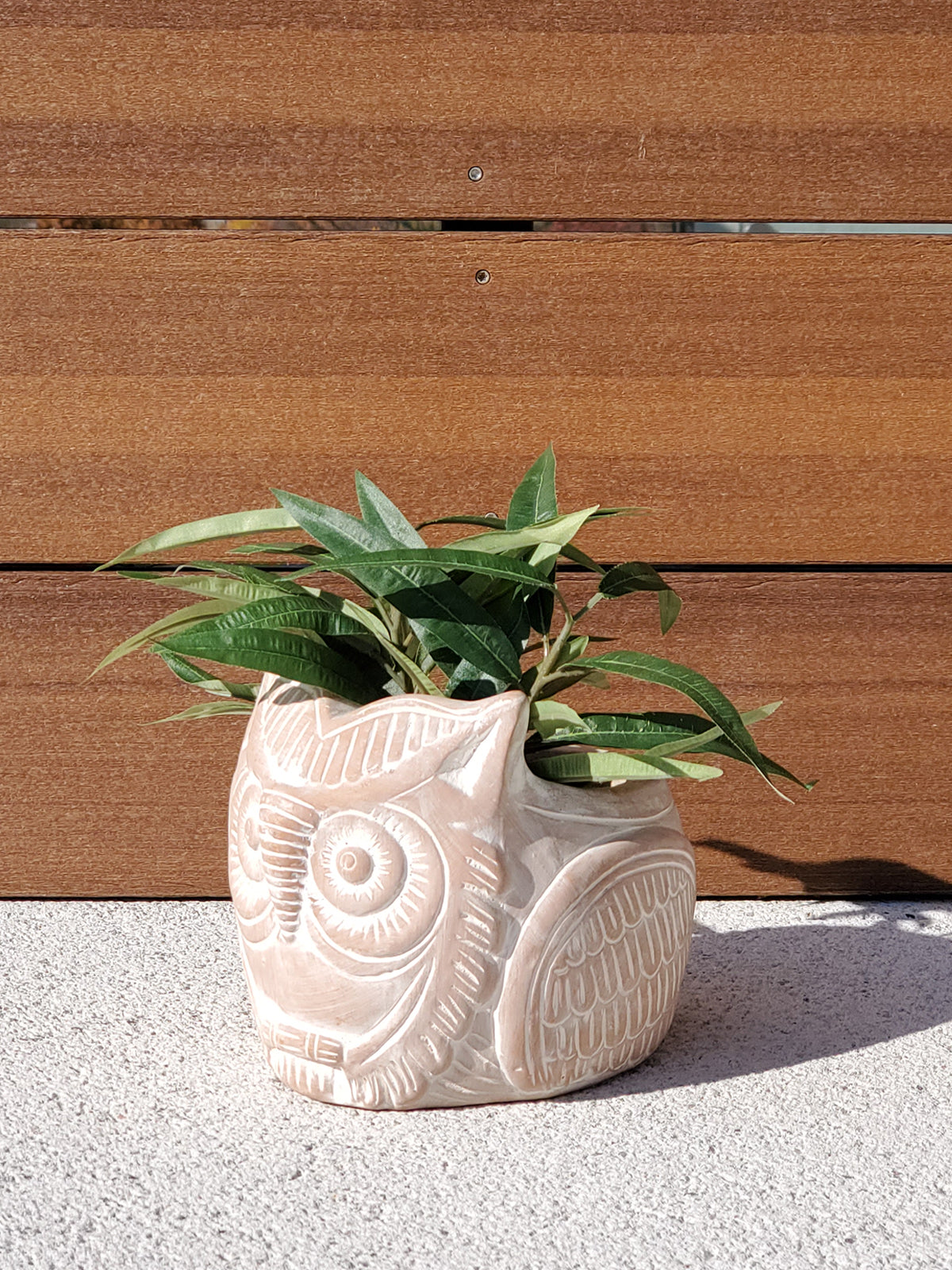 Terracotta Pot (Horned Owl)