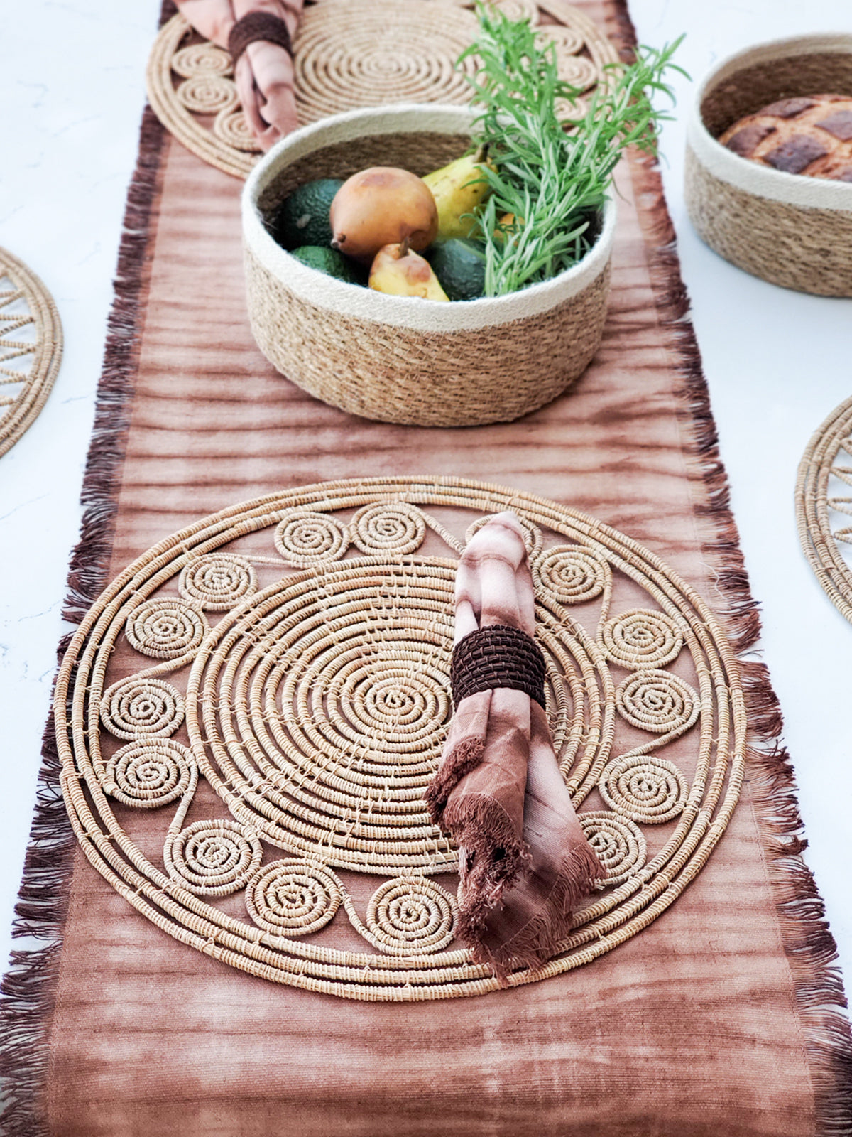 Tie Dye Cotton Napkin Set of 4 (Brown)