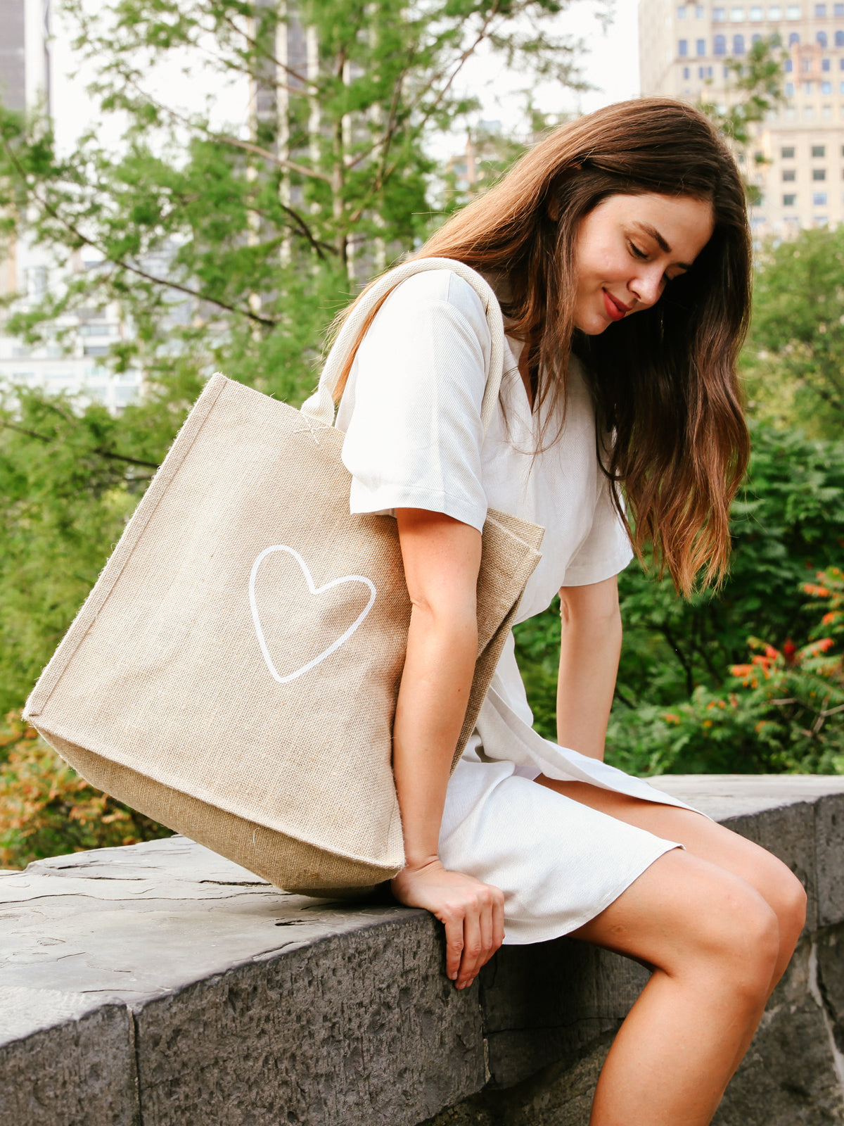 Jute Canvas Market Bag (Love)