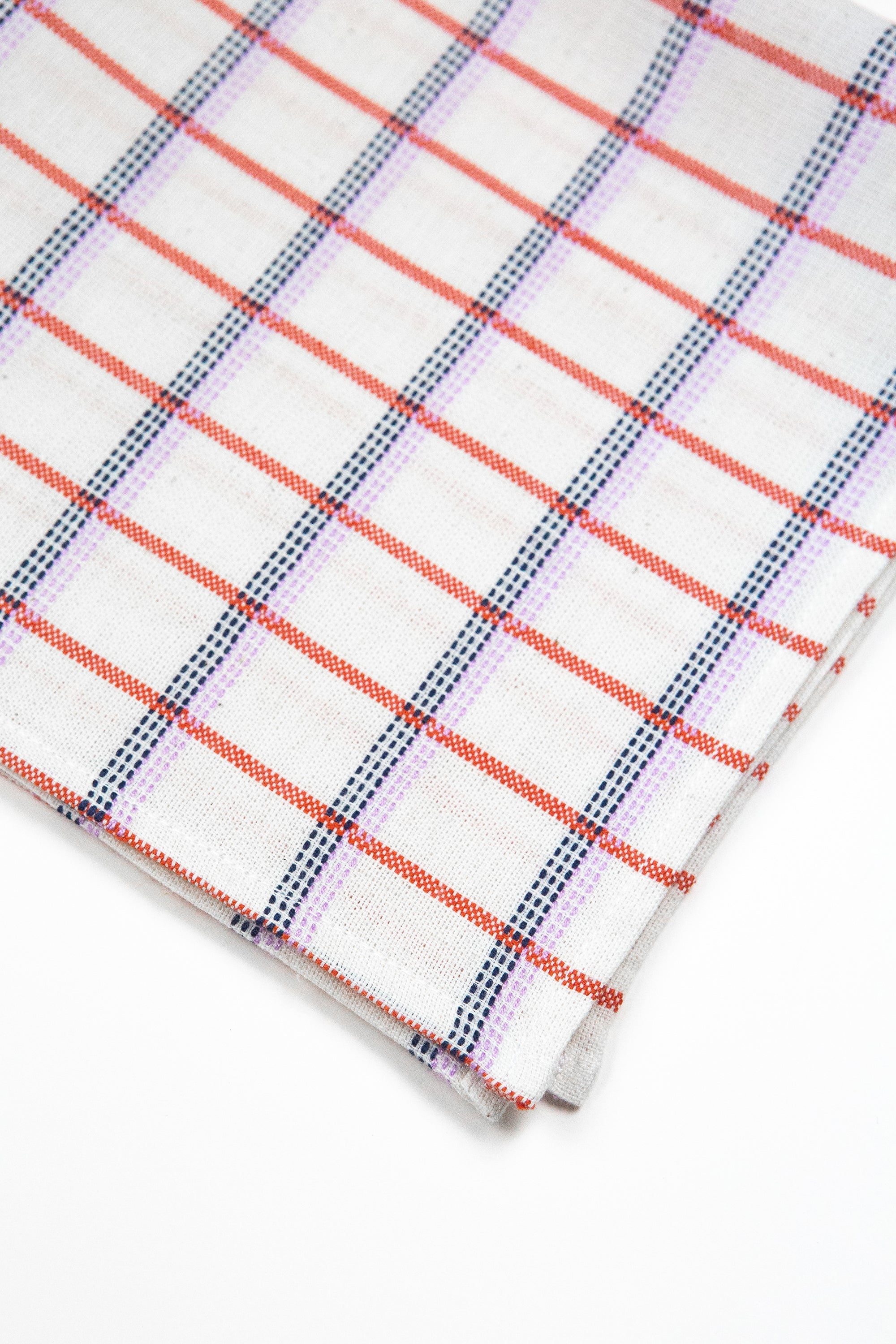 San Lucas Plaid Napkins (White & Orange)