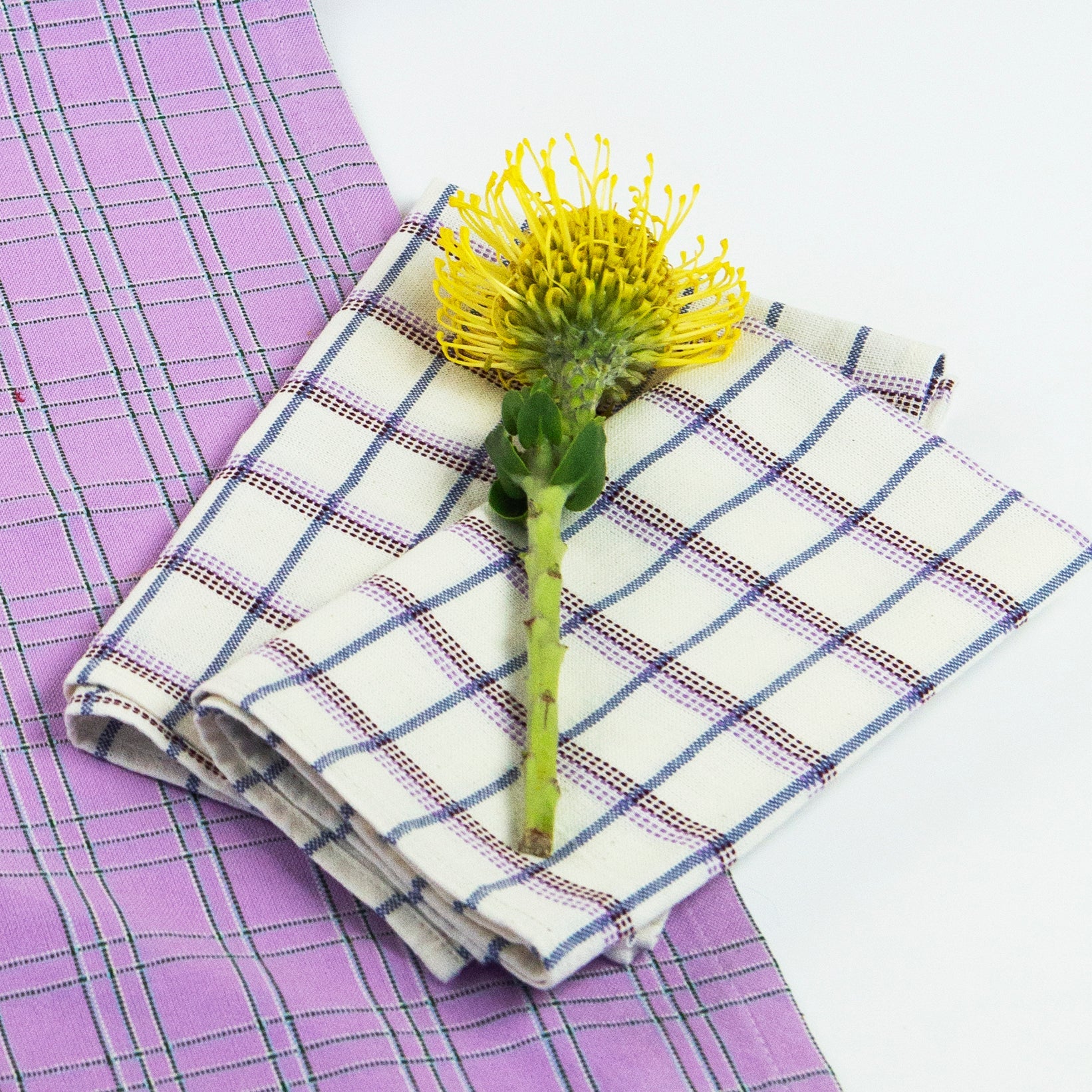 San Lucas Plaid White Napkin