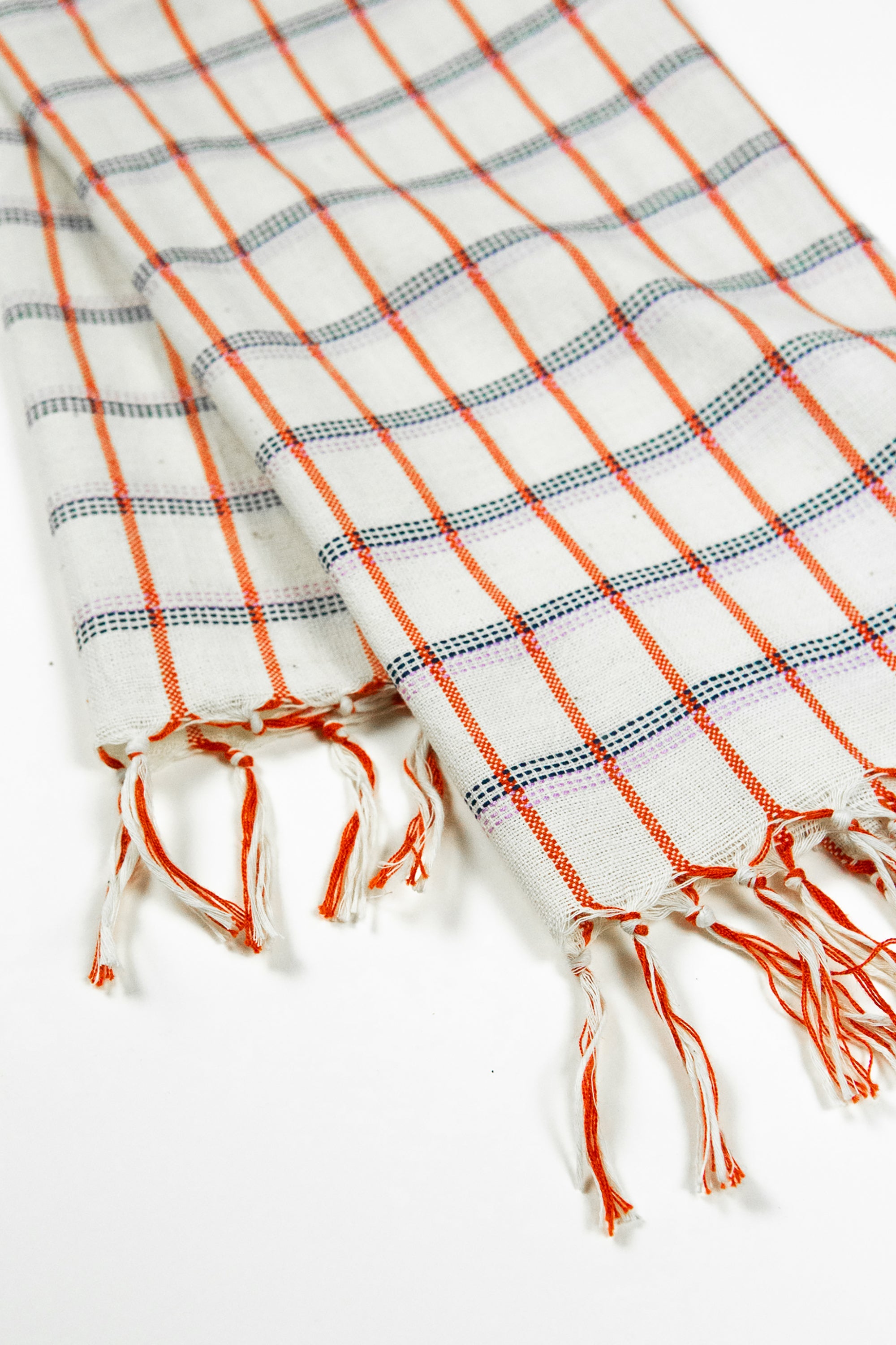 Kitchen Towel (San Lucas Plaid White & Orange)