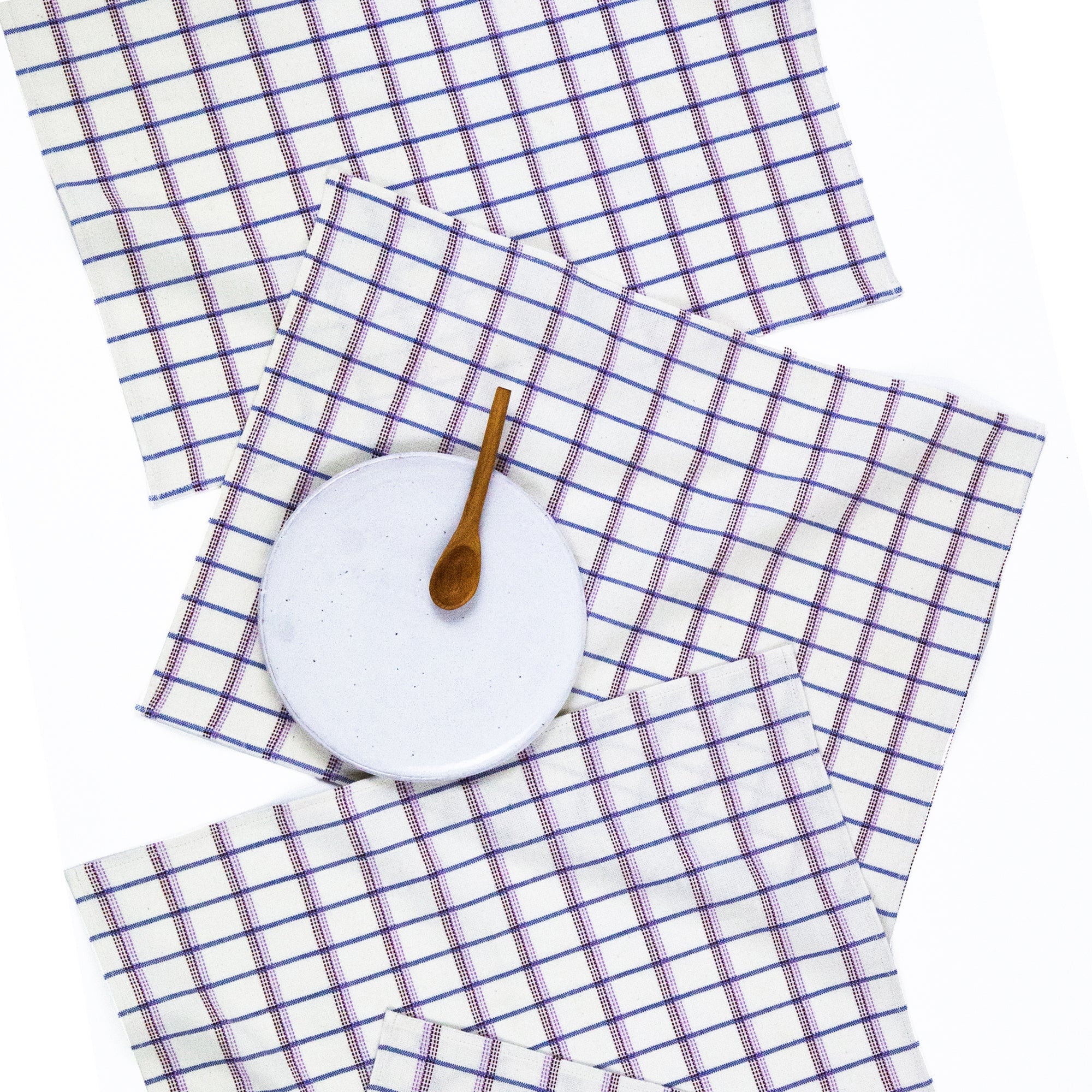 San Lucas Plaid Placemat (White & Lilac)