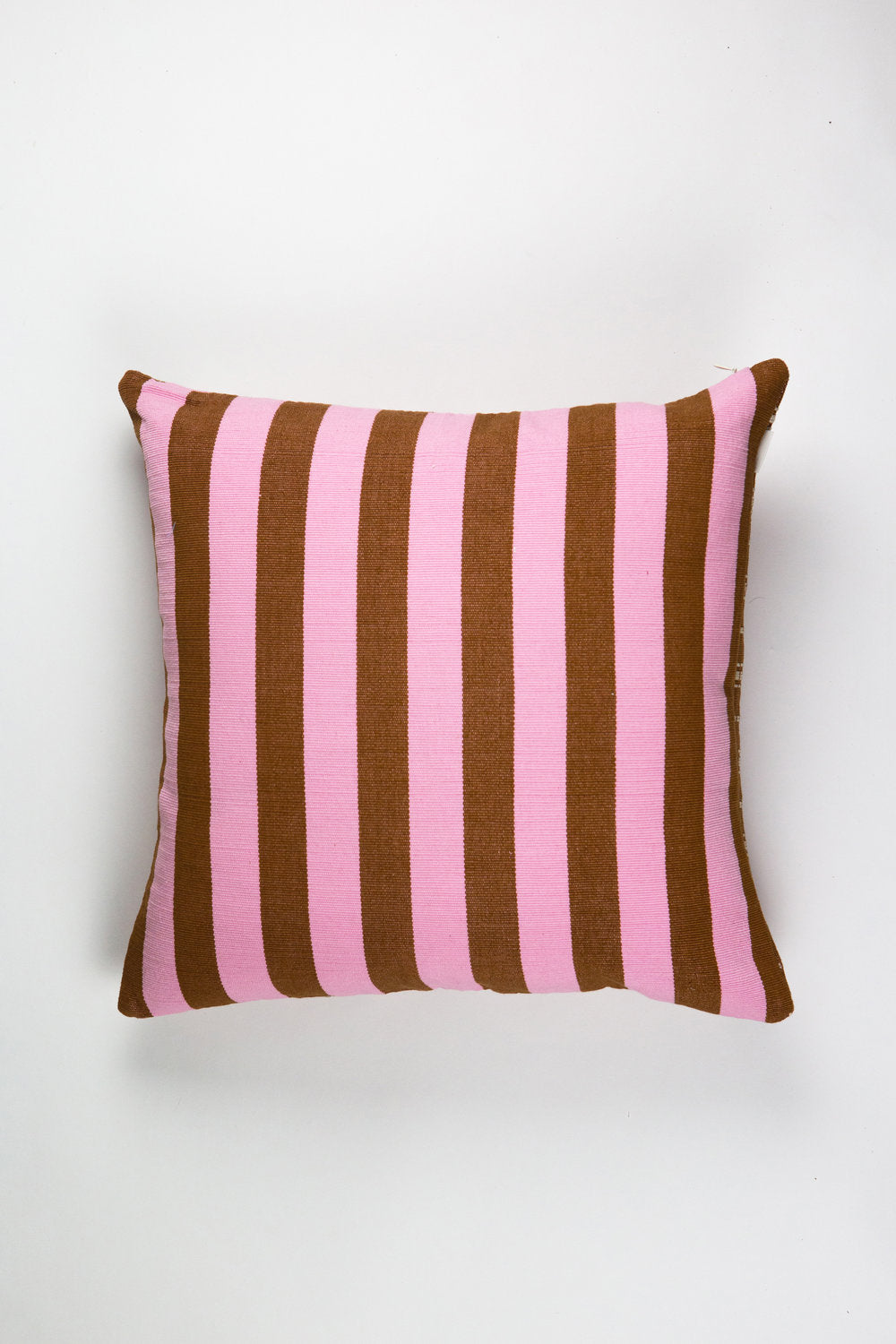 Santiago Grid Pillow (Baby Pink & Umber)
