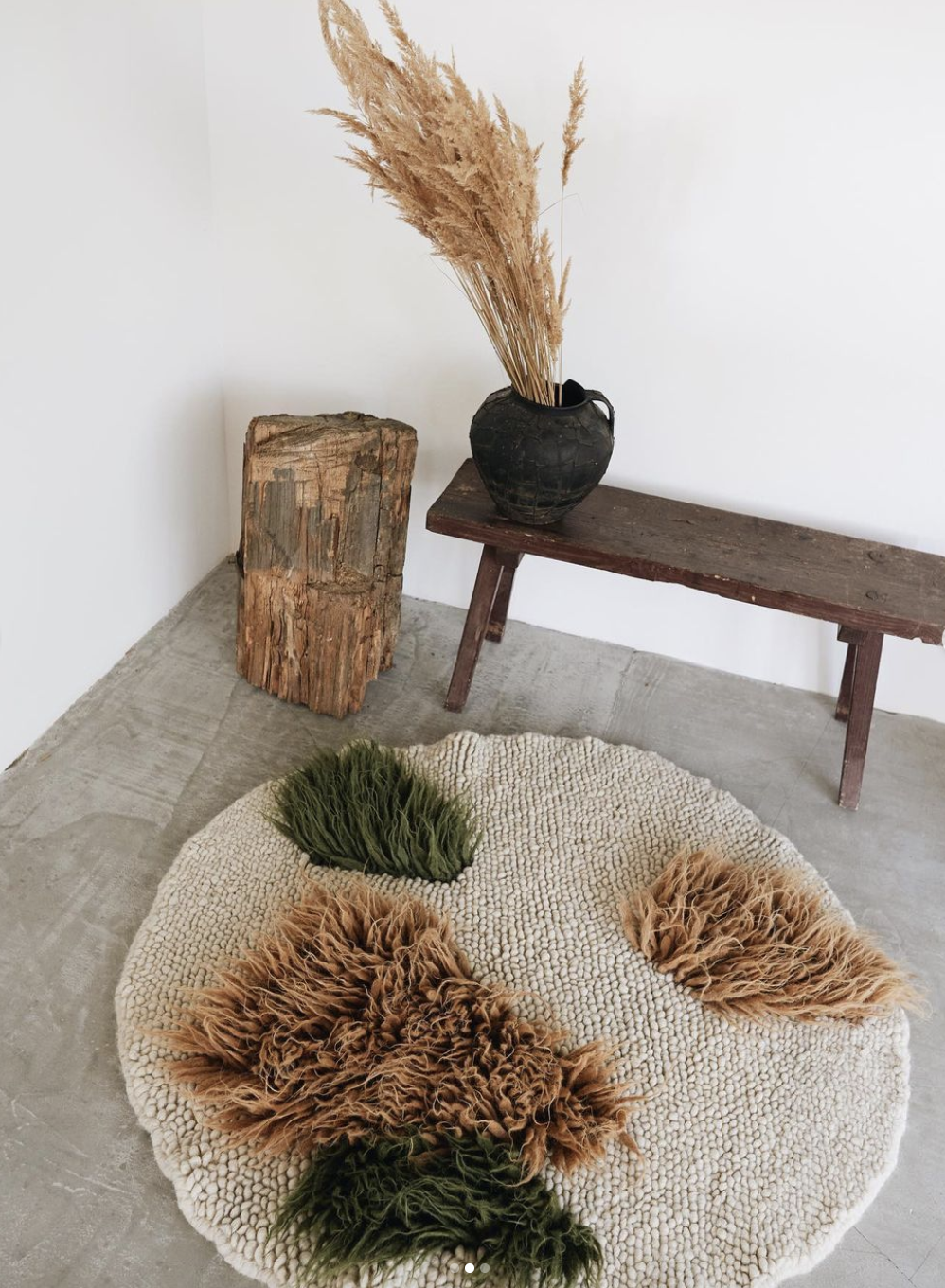 Wool Area Round Rug (Forest)