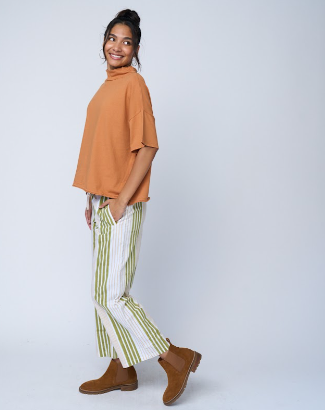 Mare Mock Neck Top - Marigold 3 - Side