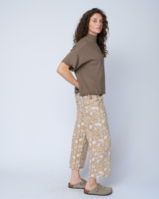 Mare Mock Neck Top (Warm Grey)