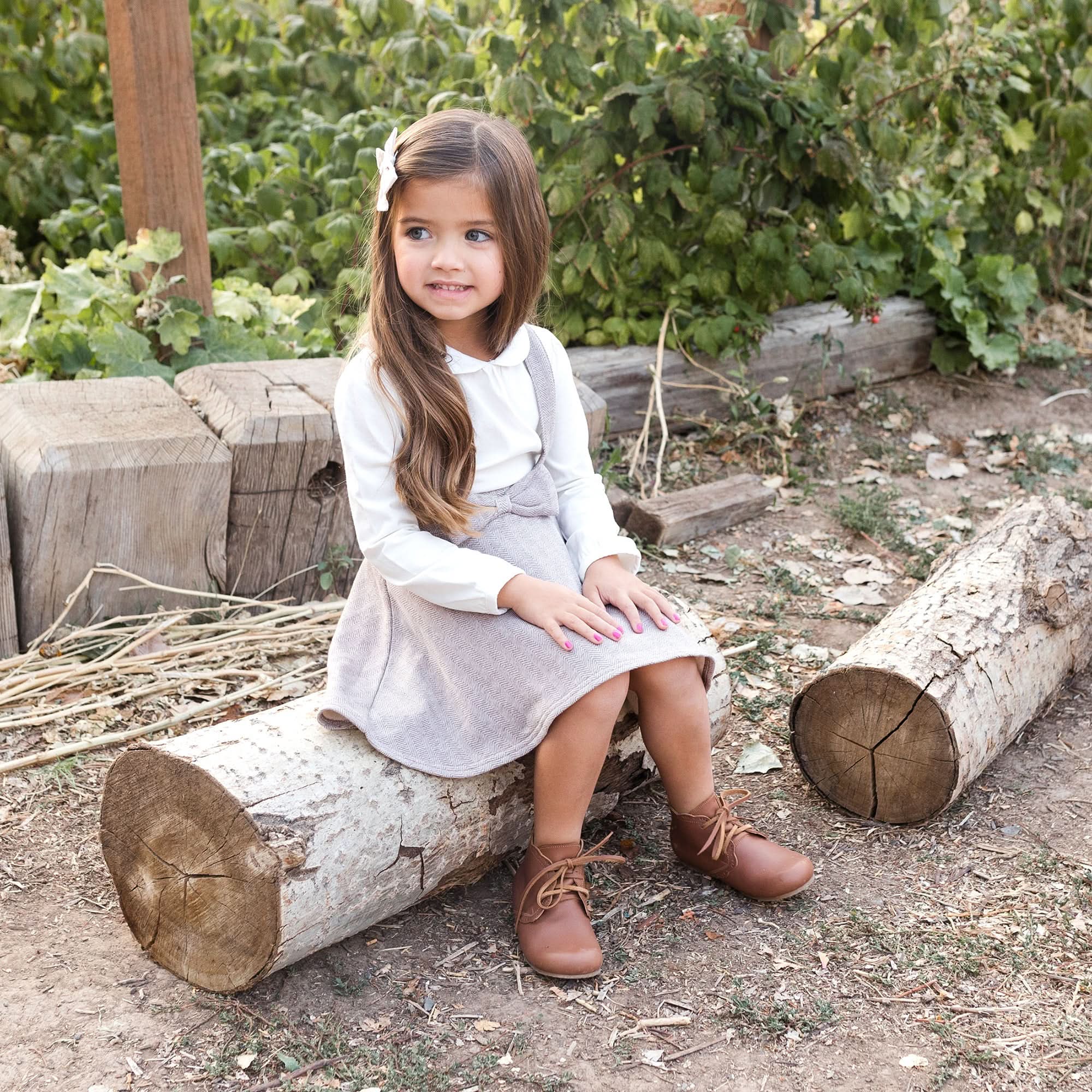 Knit Top with Woven Collar (Soft White)