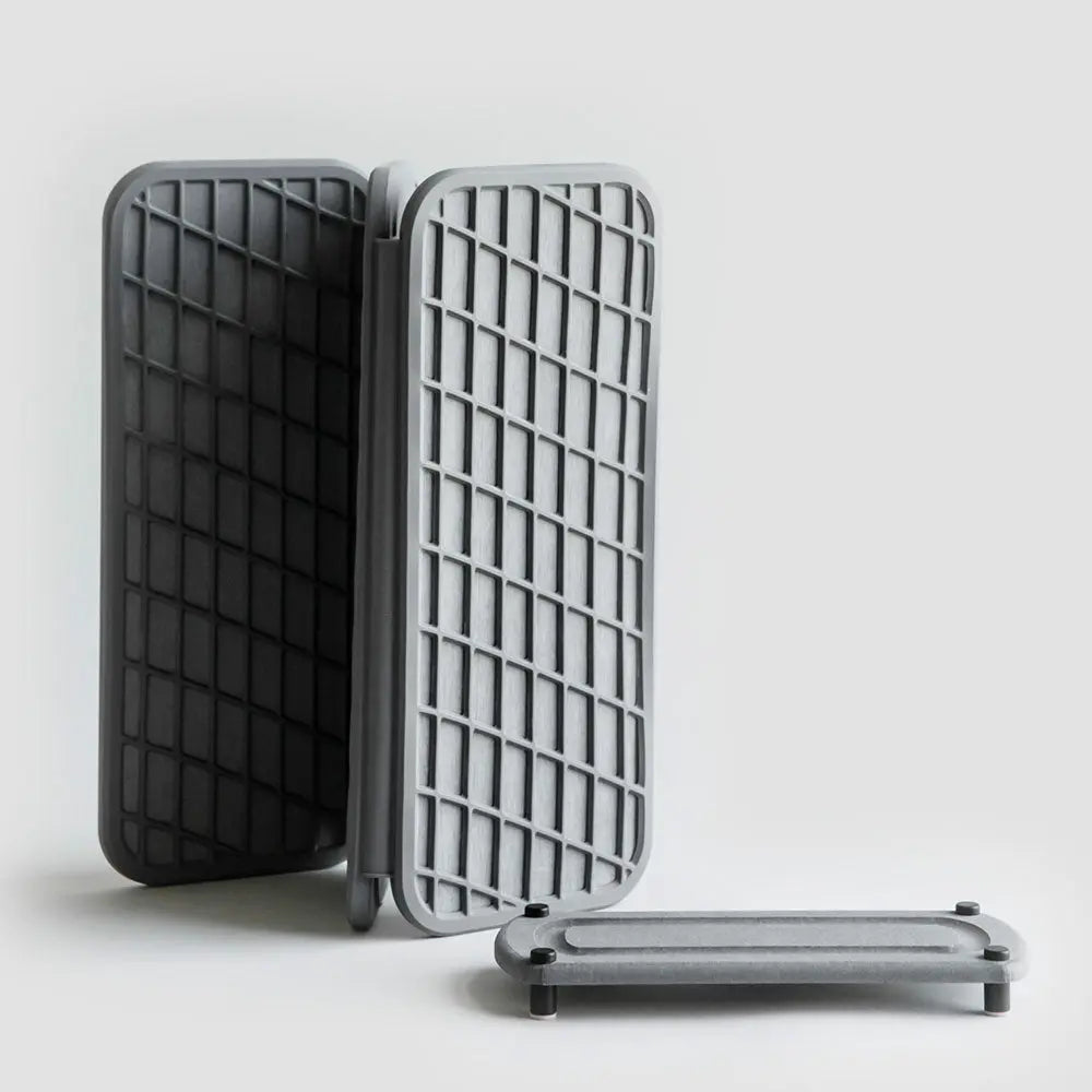 dish pad being folded with sink organizer