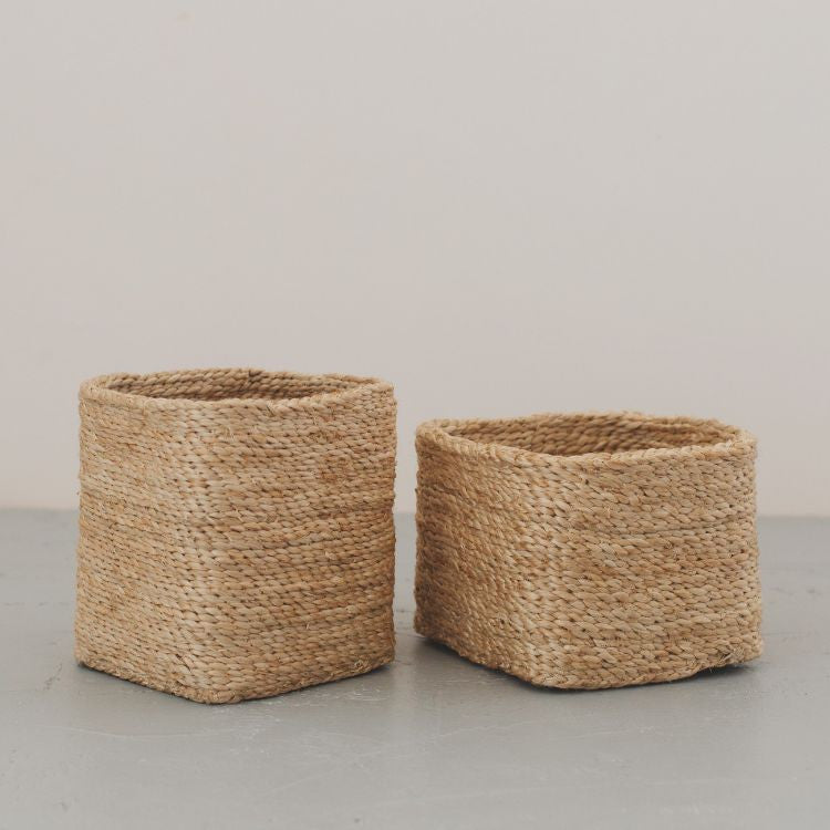 Small Square Jute Baskets (Natural)