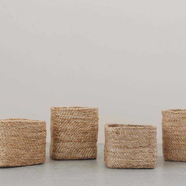 Small Square Jute Baskets (Natural)