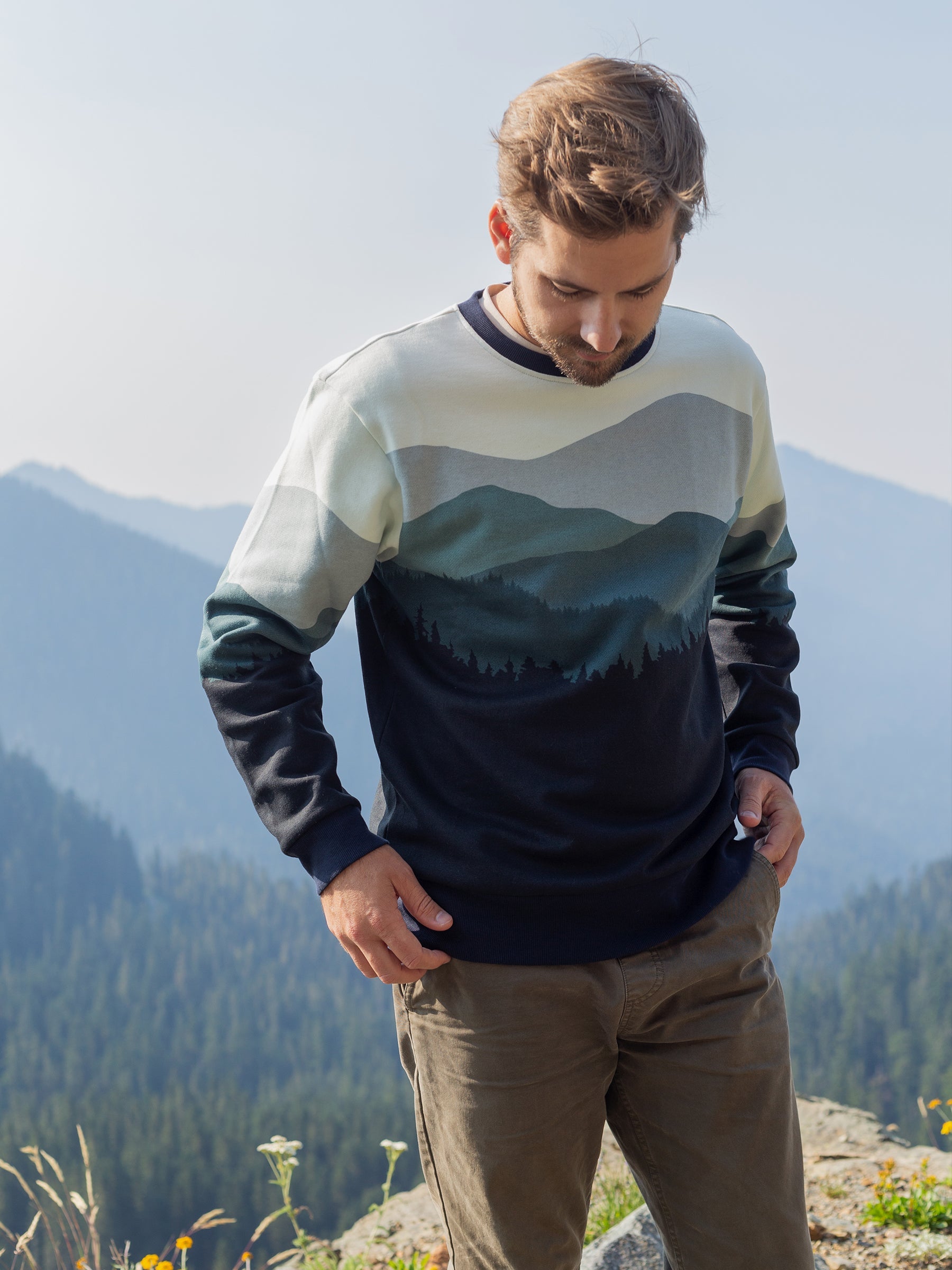 Smoky Mountains Pullover, a Organic Sweatshirt by Happy Earth Apparel