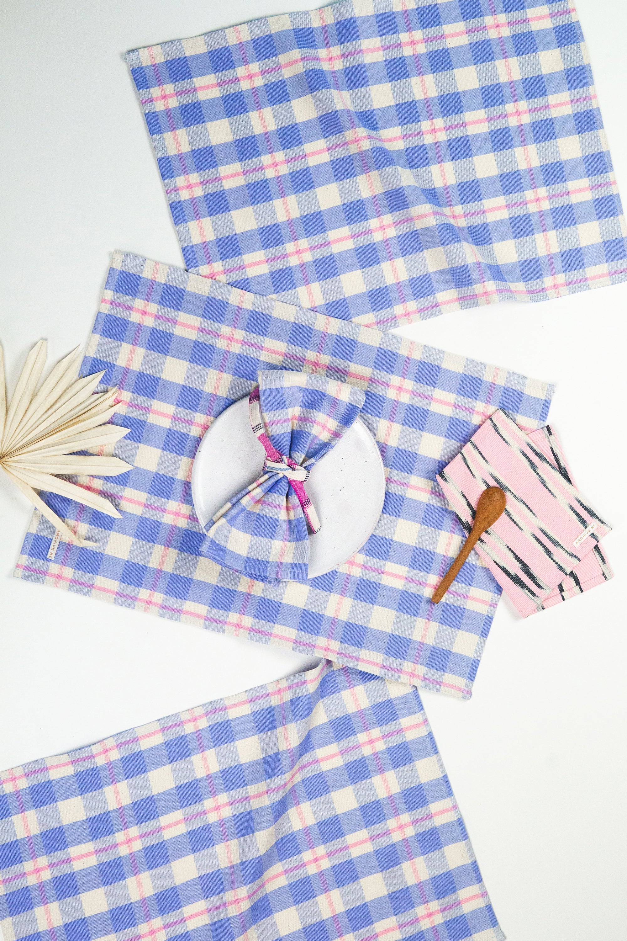 Abigail Plaid Placemat (Blue & Pink)
