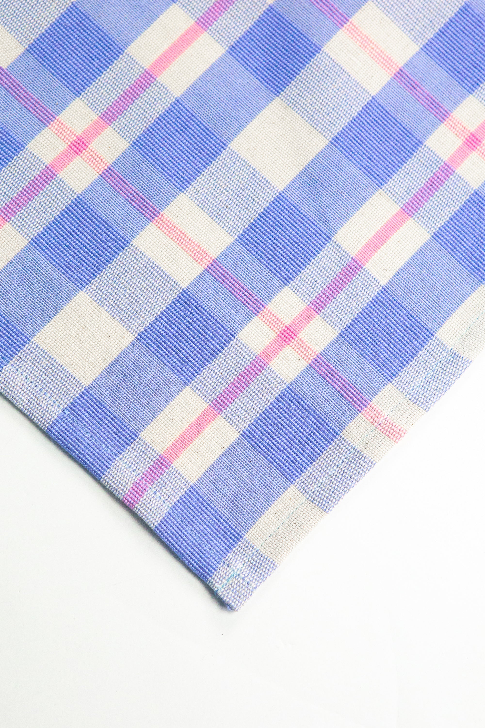 Abigail Plaid Dinner Napkin (Blue & Pink)
