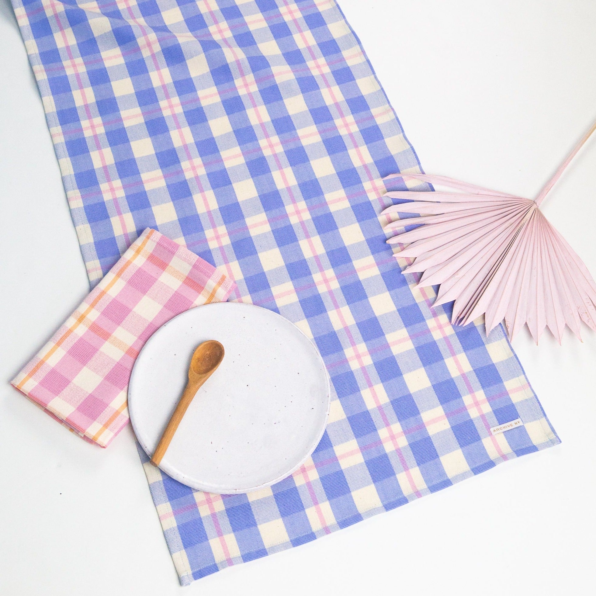 Abigail Plaid Runner (Blue & Pink)