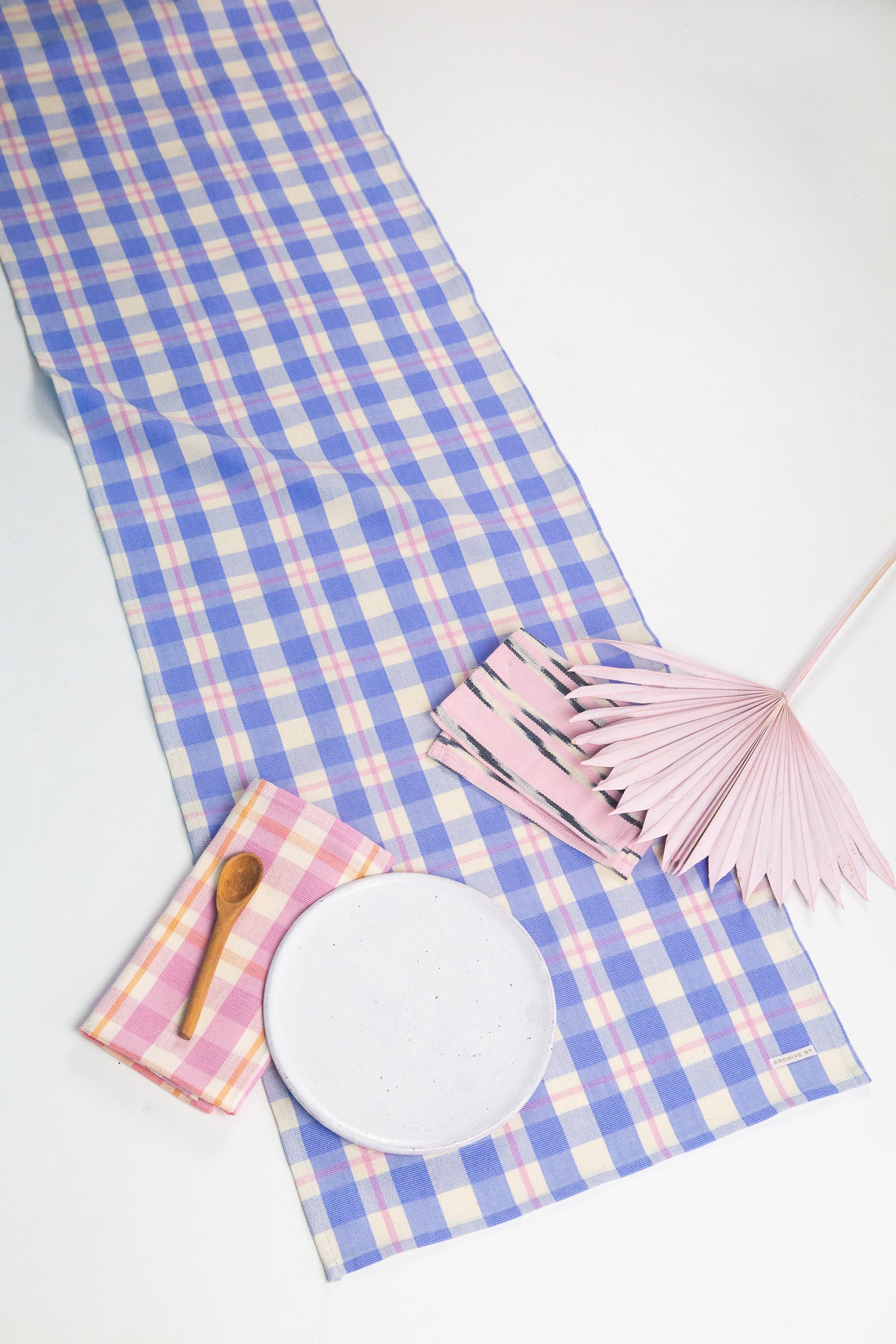 Abigail Plaid Runner (Blue & Pink)