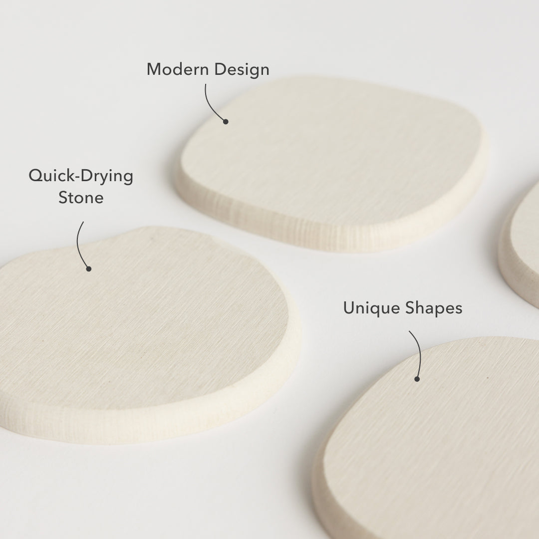 modern designed quick-drying stone coasters with unique shapes