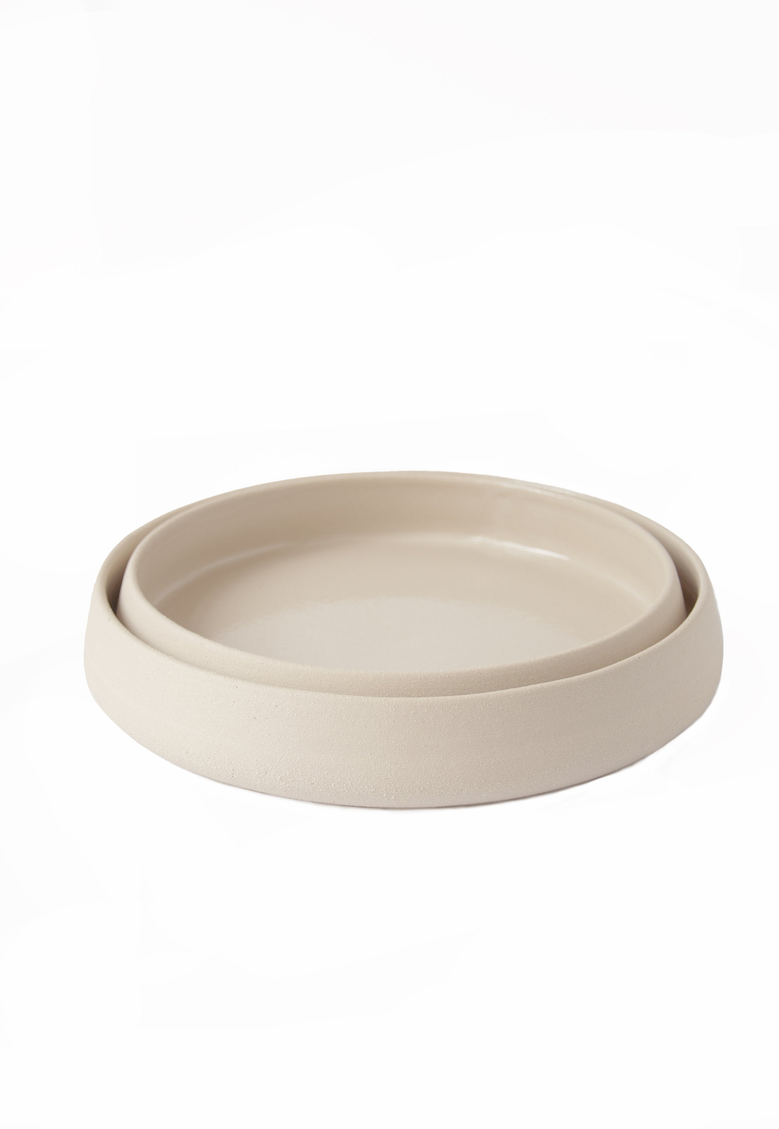 Stoneware Dinner Plates with High Sides (Transparent Glaze)