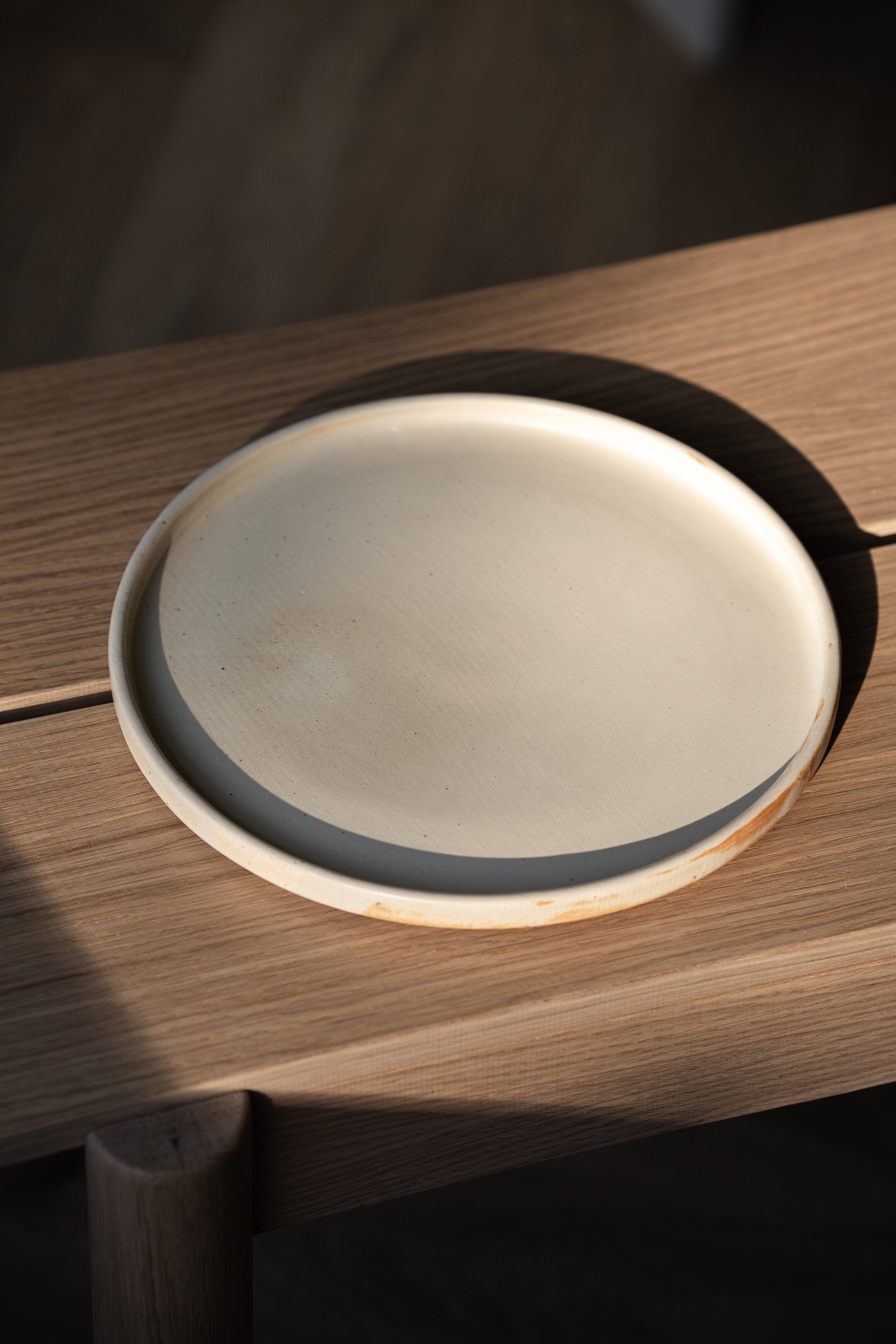 Matte Stoneware Dinner Plates (Beige)