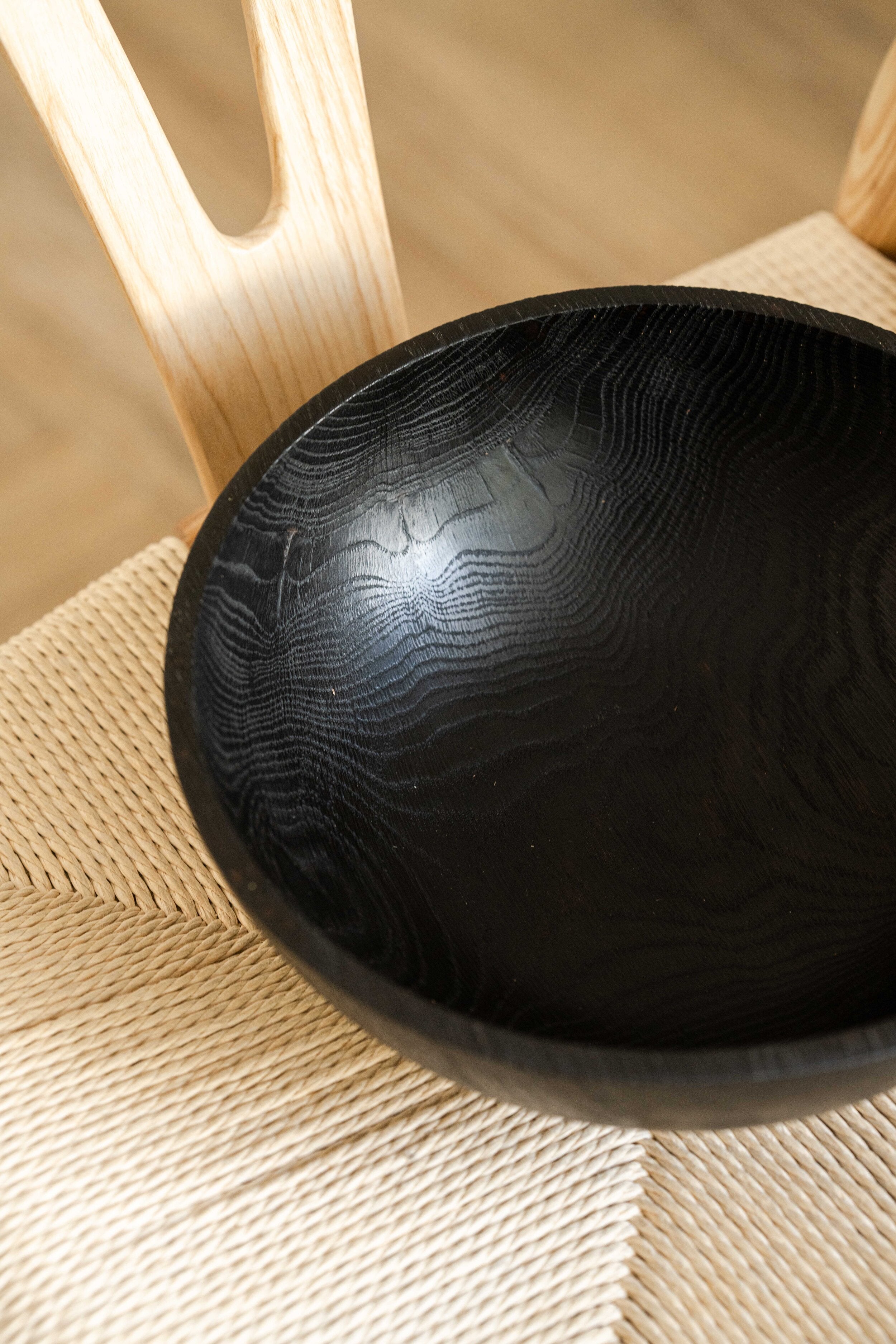 Large Charred Wood Bowl