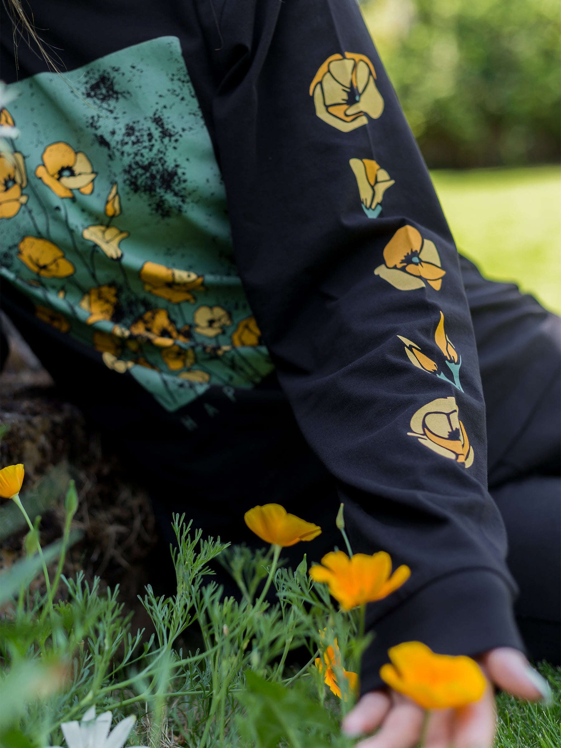 Superbloom Tee, a Organic Long Sleeve Tee by Happy Earth Apparel