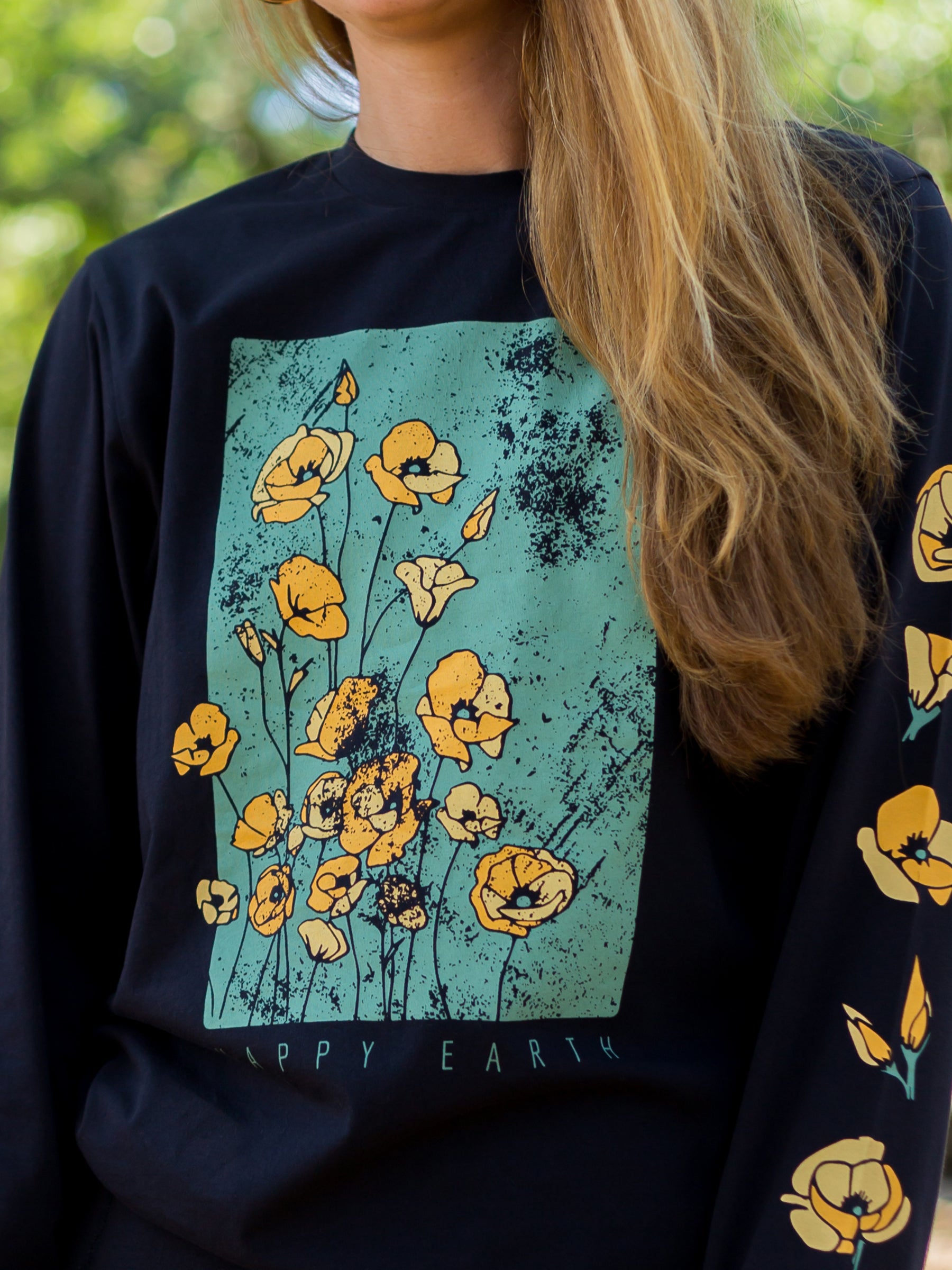 Superbloom Tee, a Organic Long Sleeve Tee by Happy Earth Apparel
