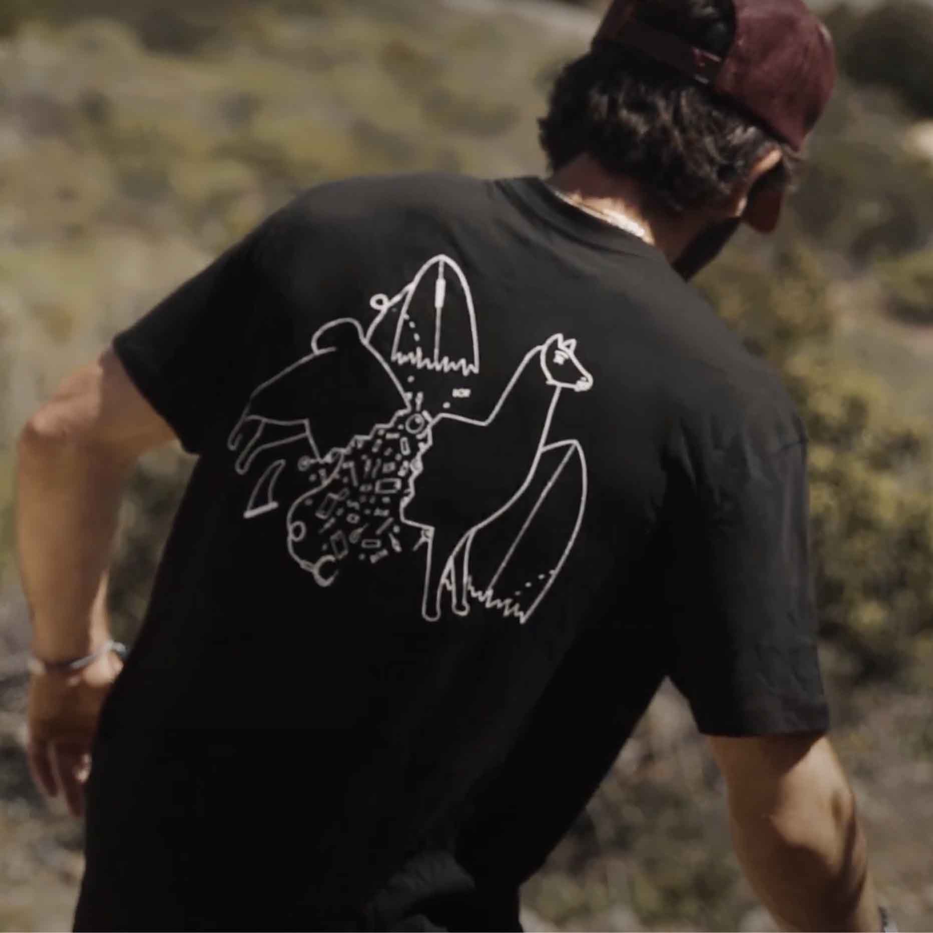 Surfing Llama Tee (Black)