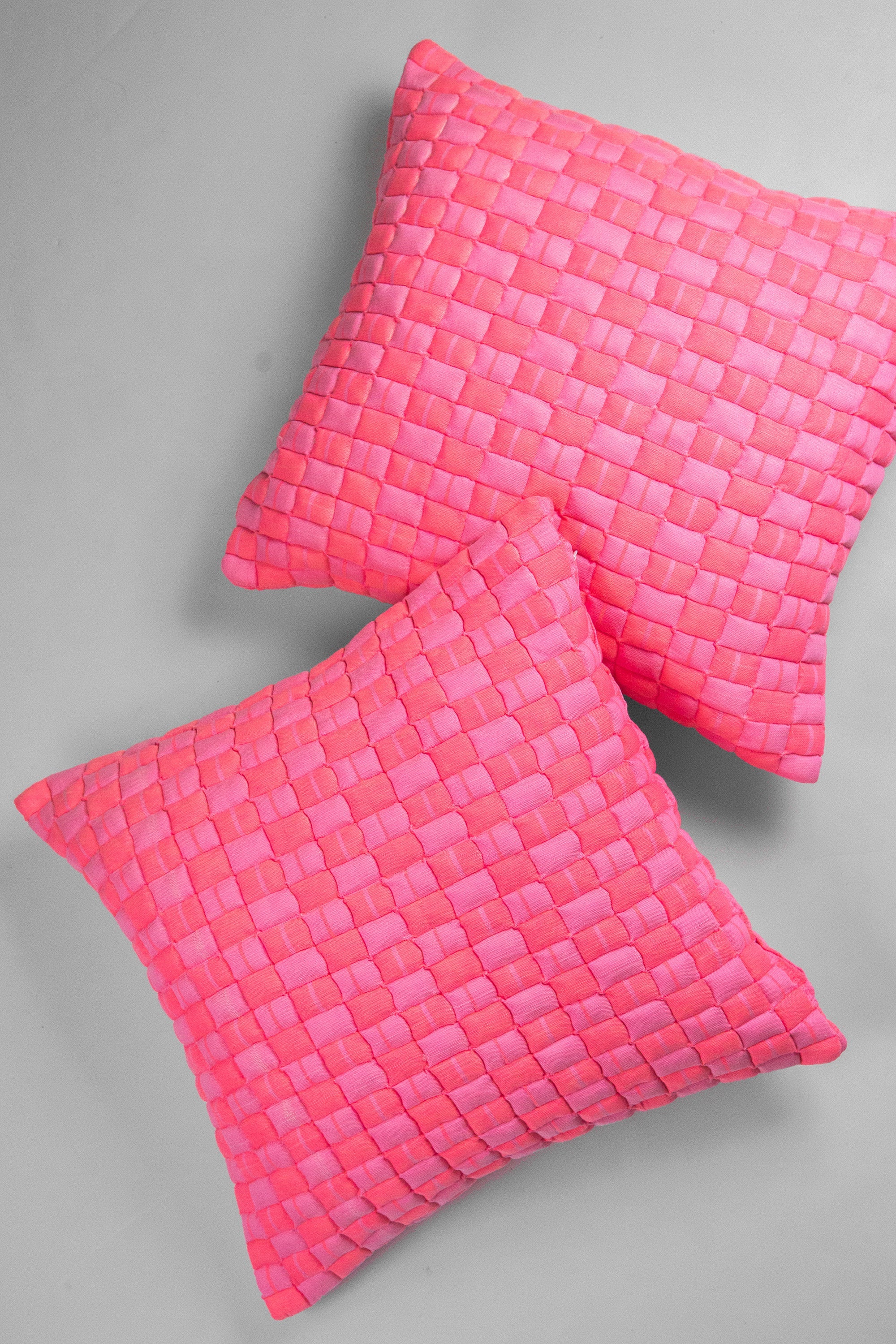 Sujani Quilted Pillow (Neon Pink)