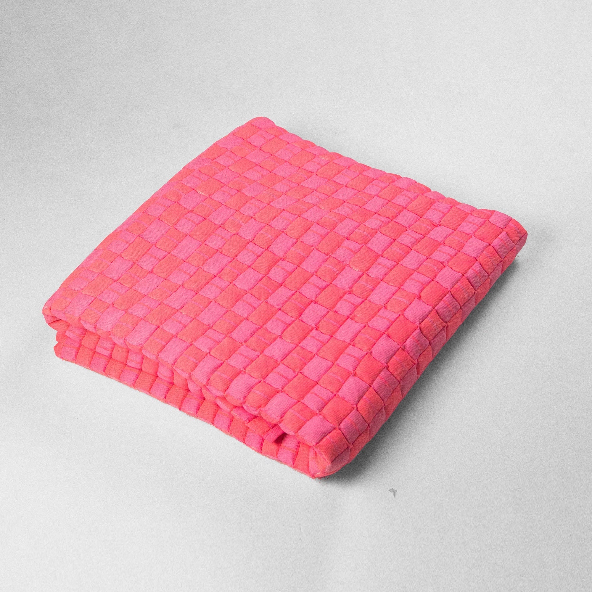 Quilted Sujani Throw Blanket (Neon Pink)