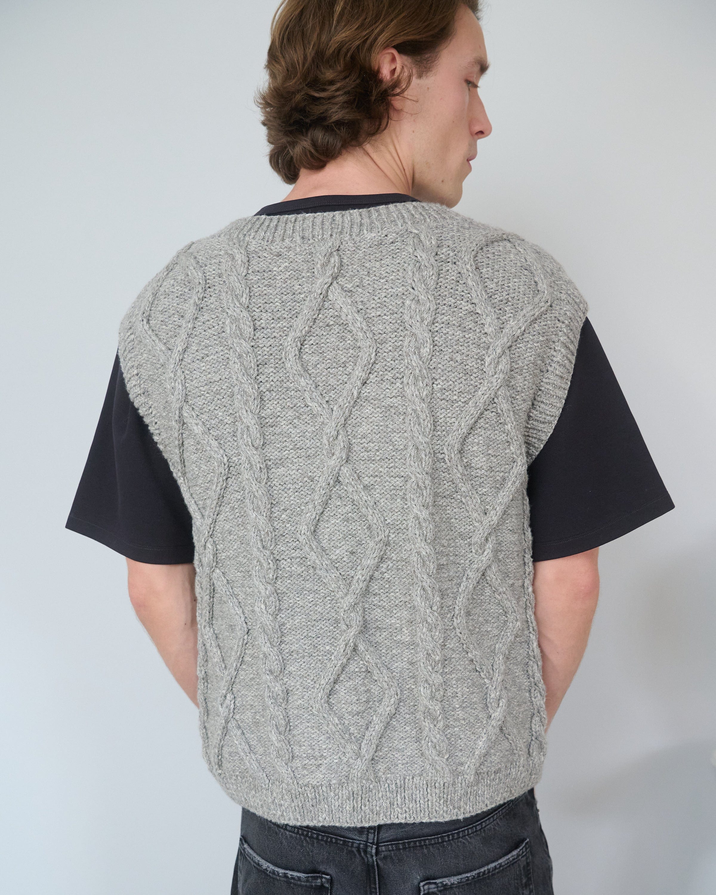 Laimė Alpaca Wool & Cotton Vest (Cloud Grey)