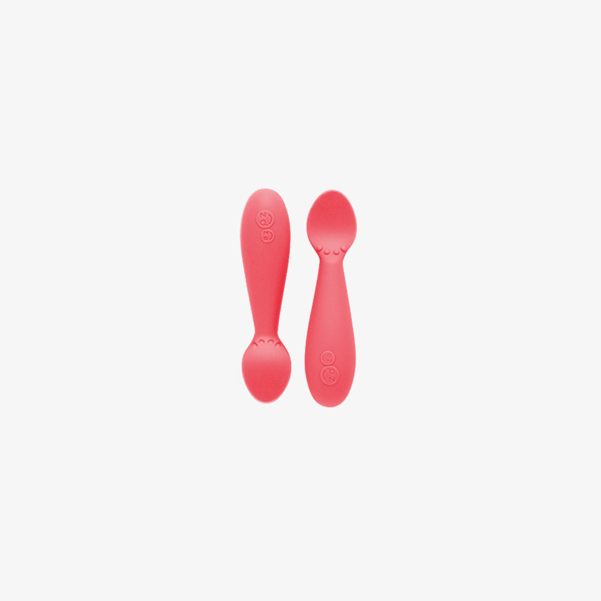 The Tiny Spoon in Coral by ezpz / Small, Sensory Silicone Spoon for Babies #color_coral