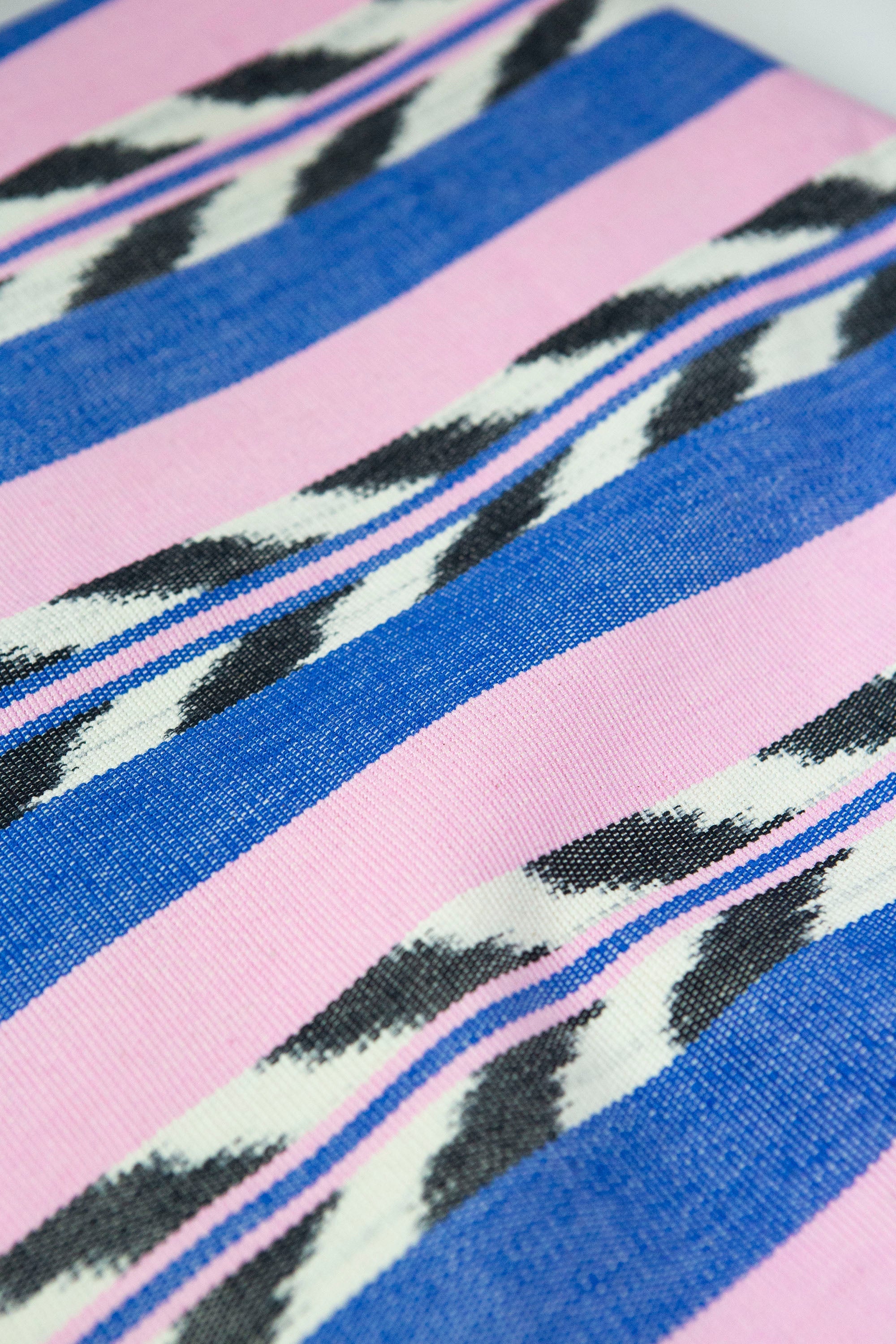 Palm Ikat Blanket (Blue & Pink)