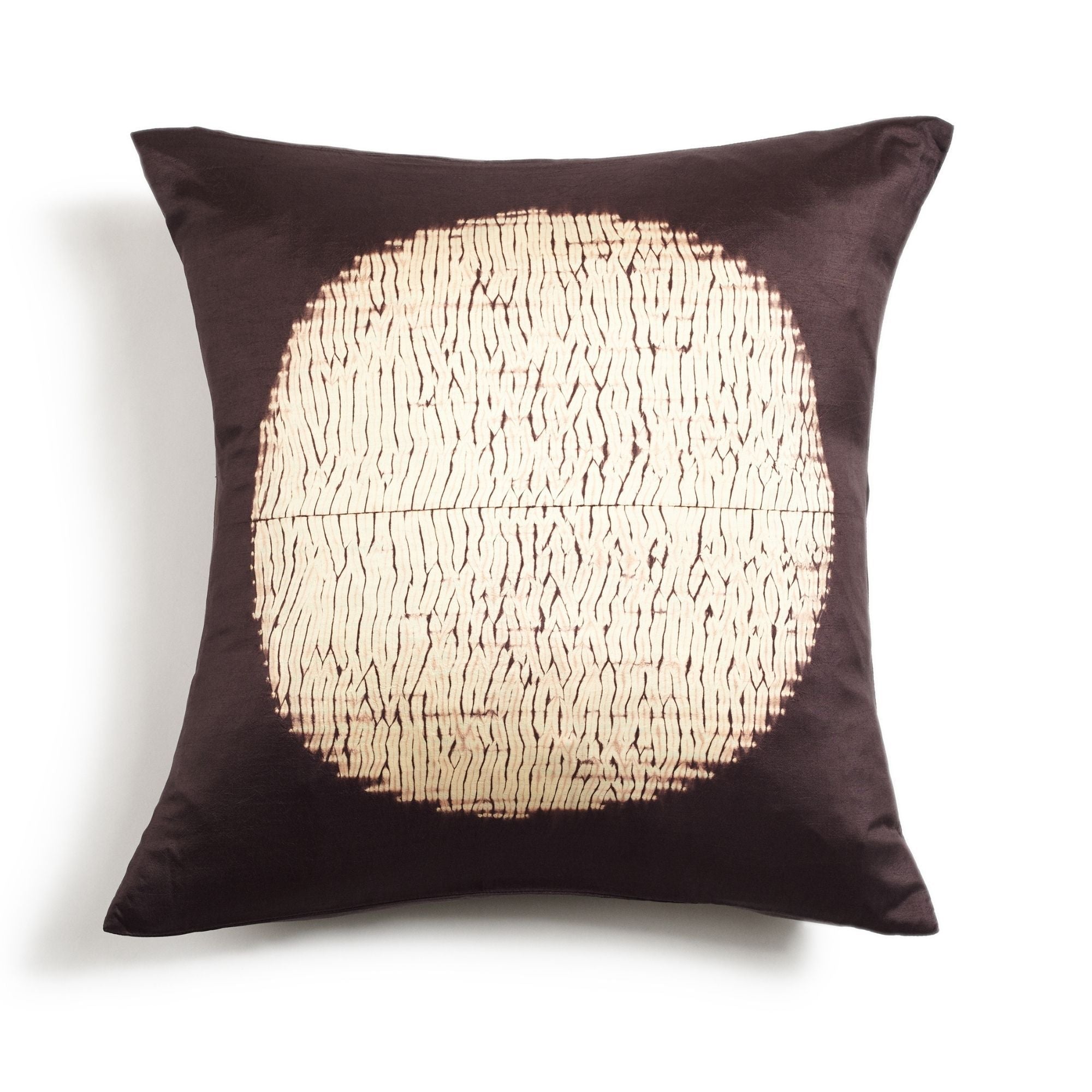 Shunya Handcrafted Shibori Print Mulberry Silk Pillow (Black)