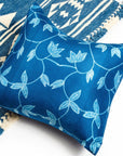 Folio Handcrafted Shibori Mulberry Silk Pillow (Indigo)