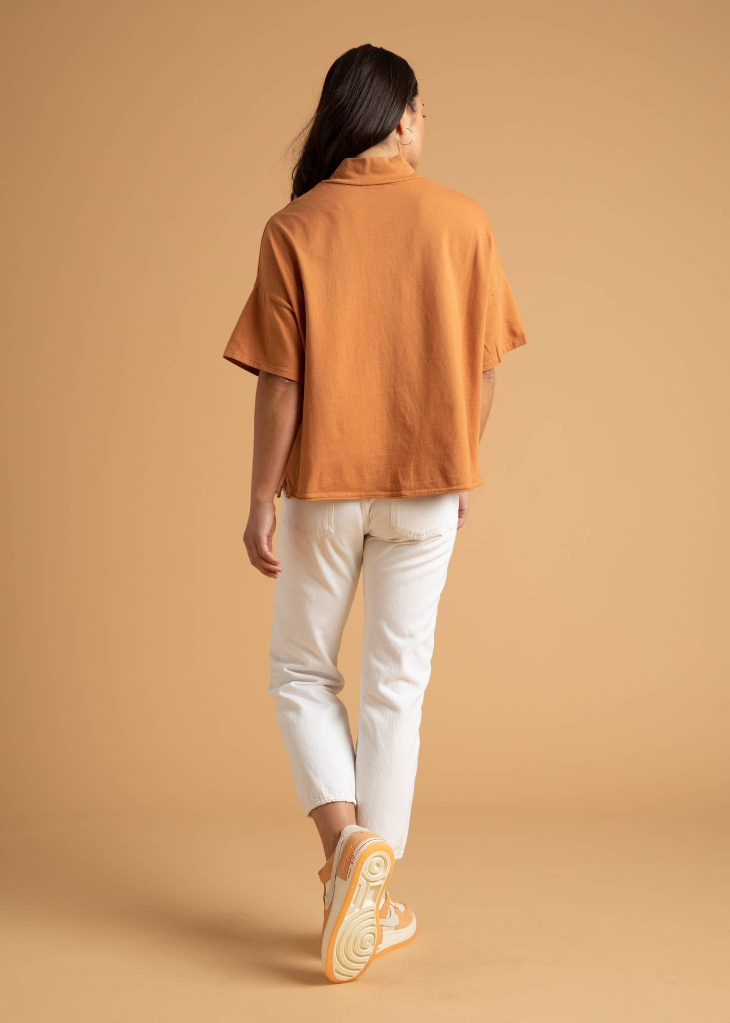 Mare Mock Neck Top - Marigold 9 - Back - Full