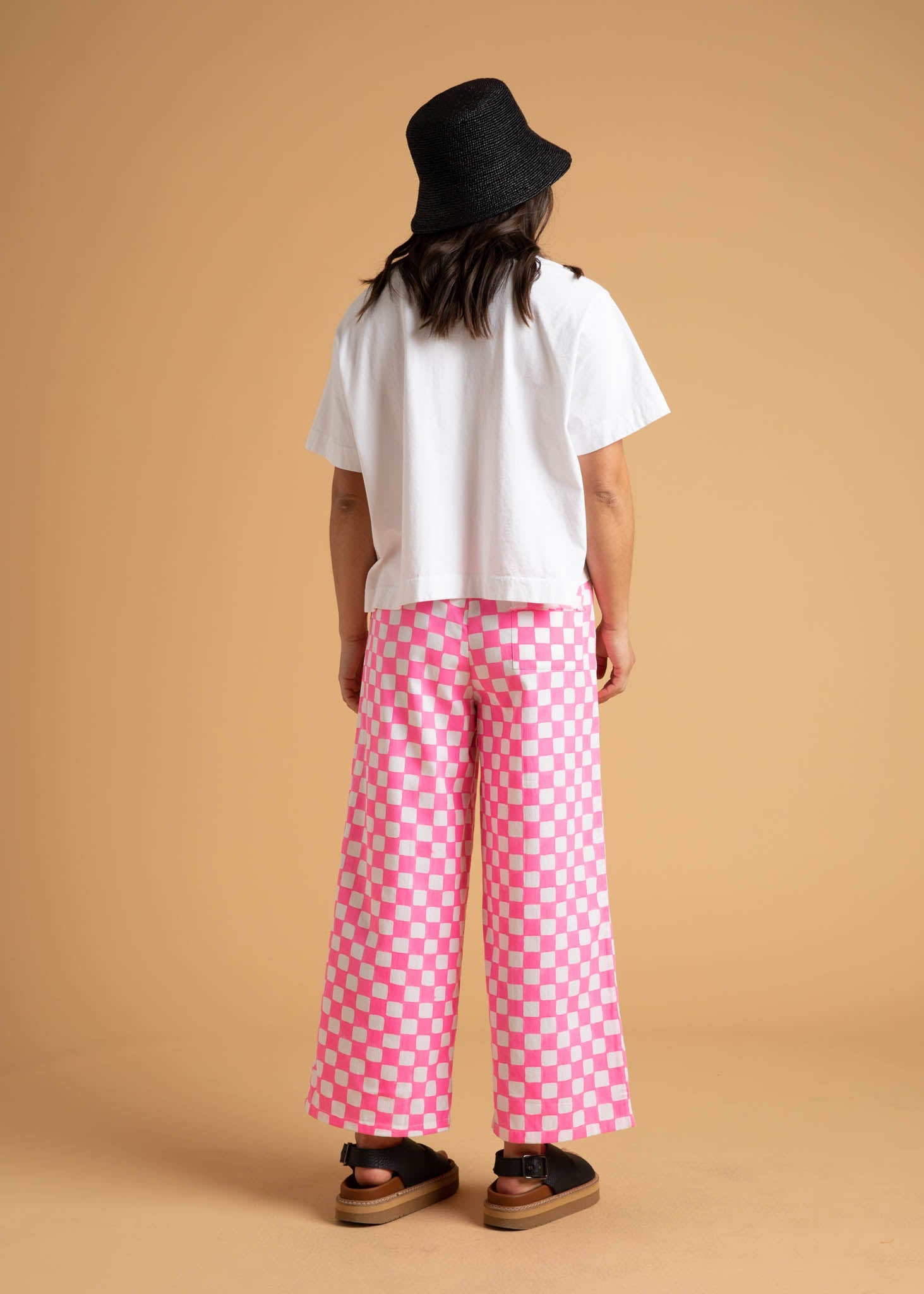 Shore Pant -  Checkerboard Neon Pink 7  - Back