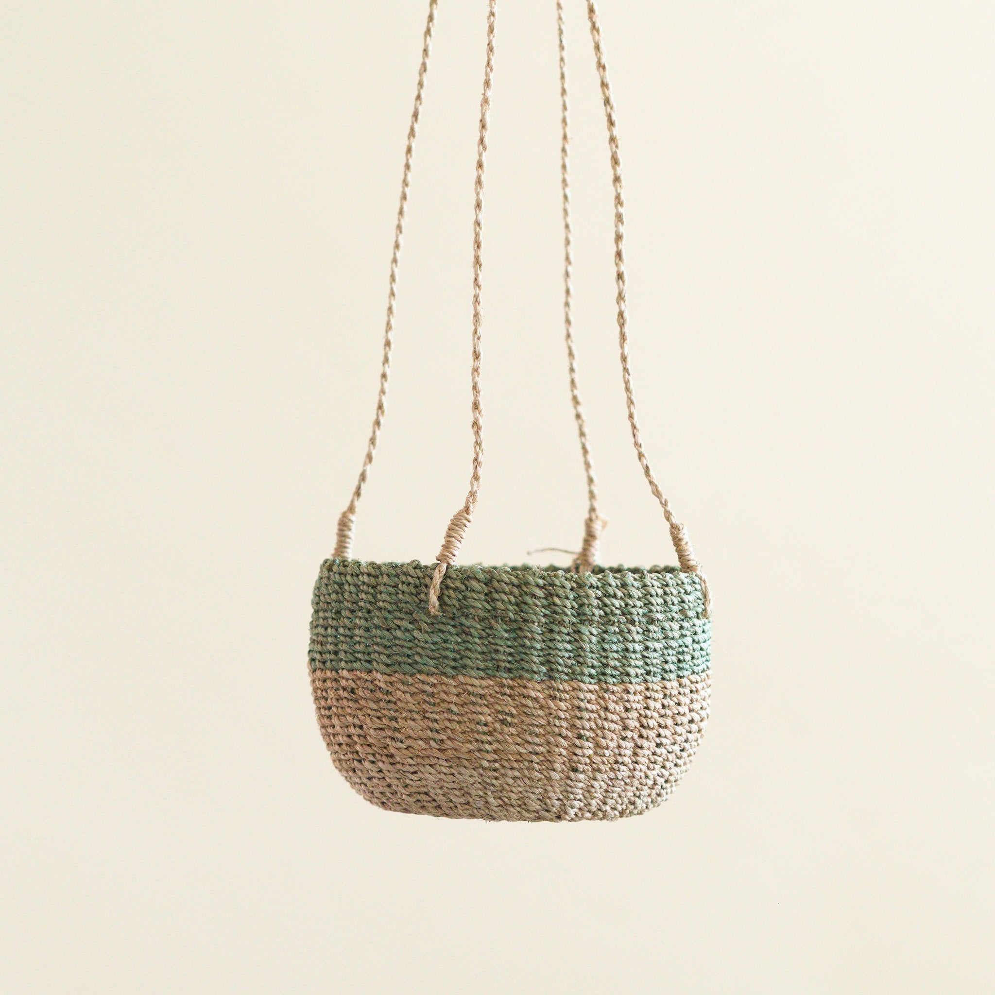 Baskets - Natural + Sage Hanging Planter - Hanging Bin | LIKHÂ - LIKHÂ