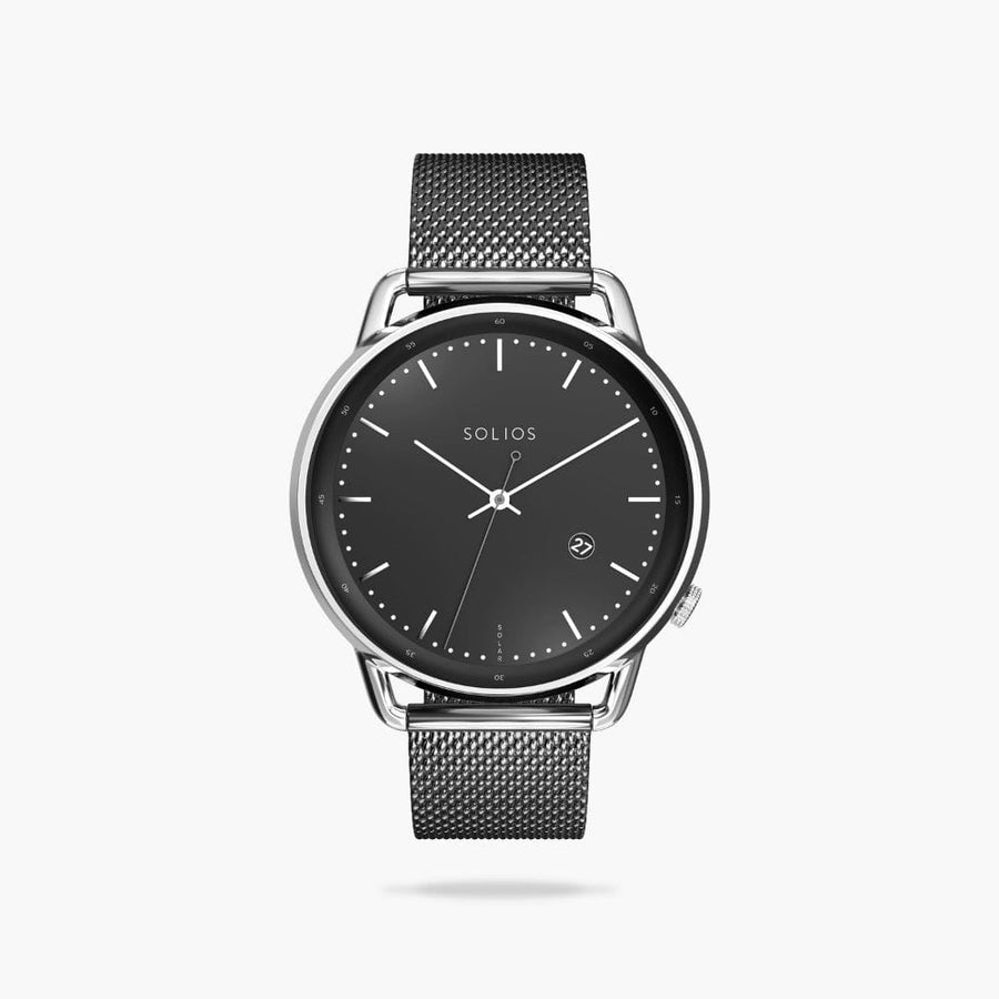 Black + Silver Solar Curve (Grey Mesh Metal)