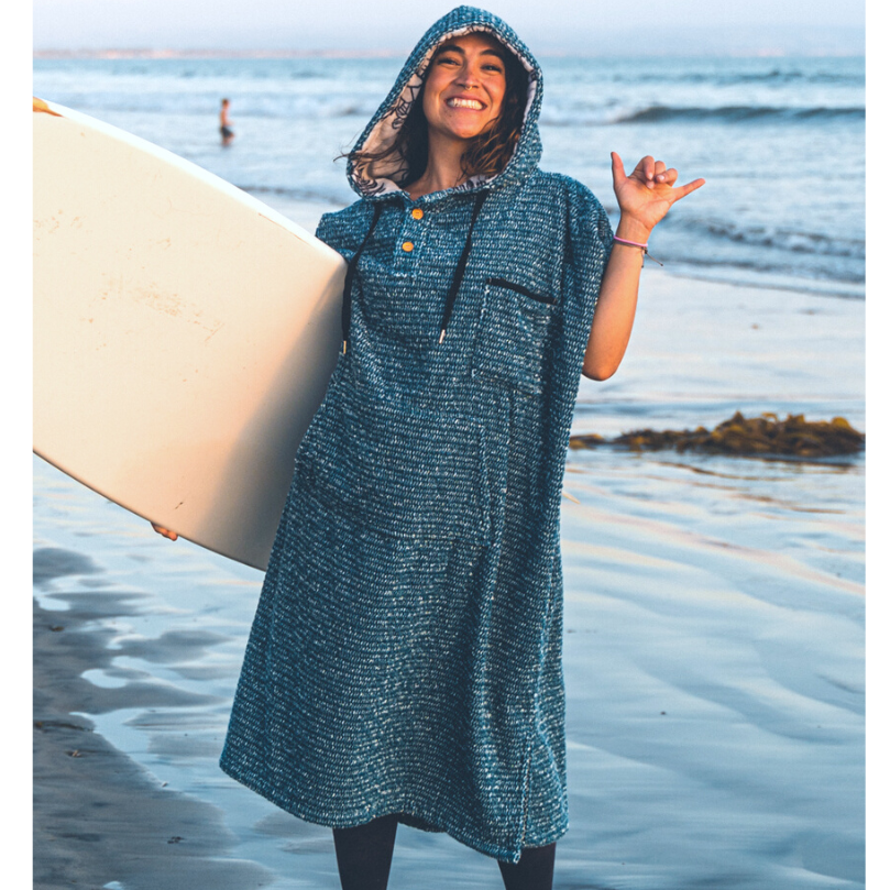 Blanket Hoodie (Indigo Surf Poncho)