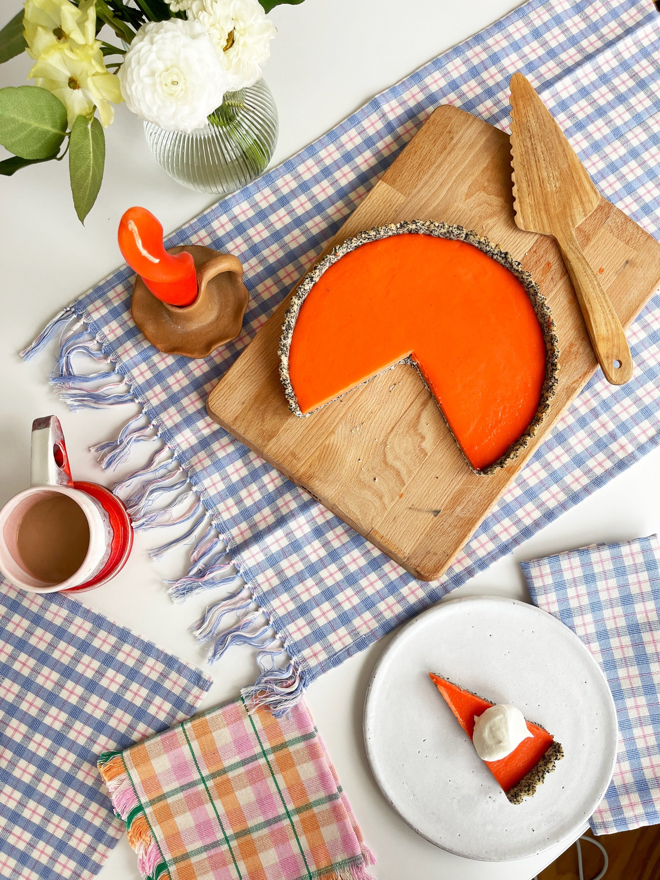 Hand Towel (Sofia Plaid Periwinkle Blue & Pink)